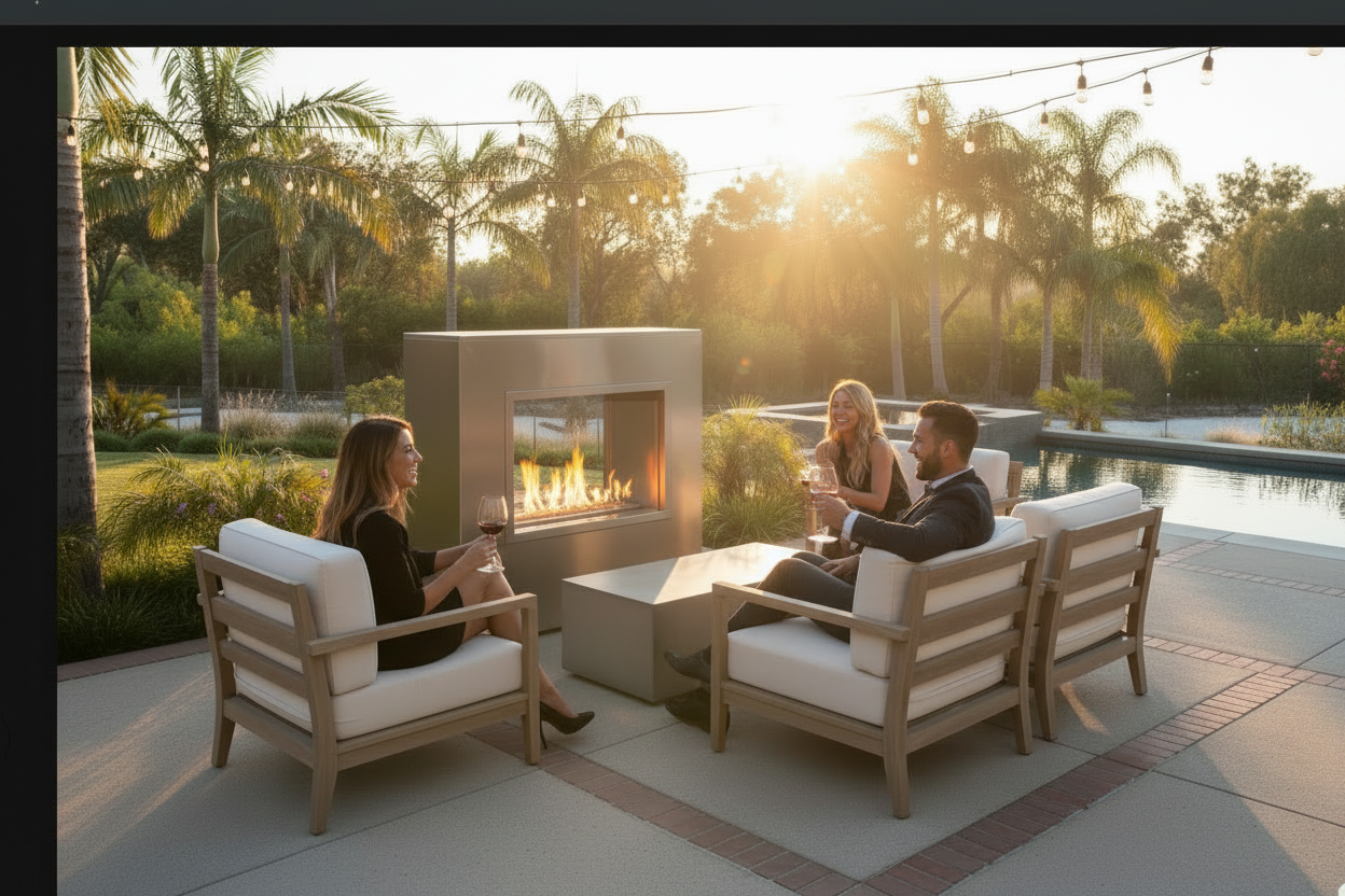 The Williams Stainless Steel - People Enjoying Fireplace