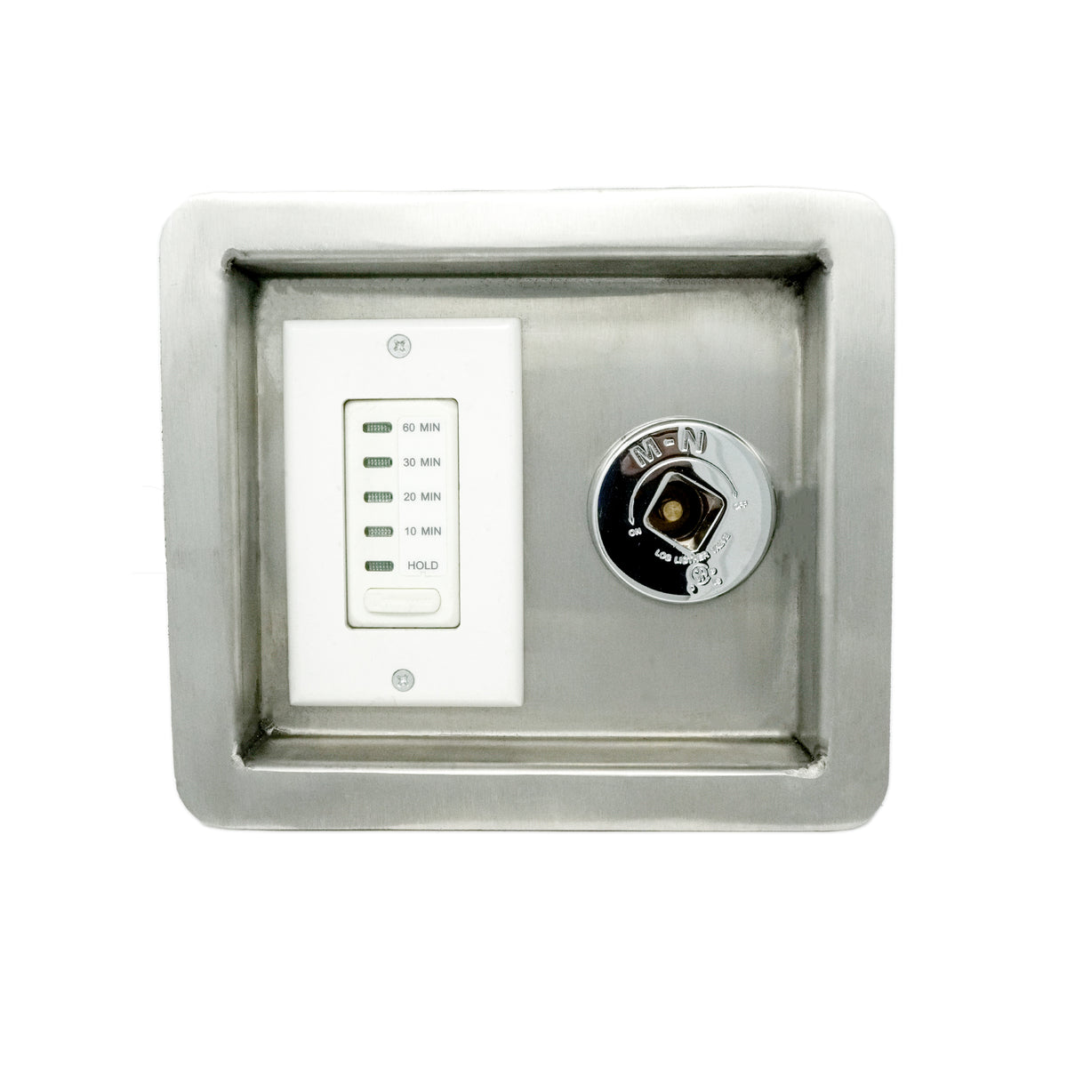 The Outdoor Plus recessed stainless steel panel with button timer and key valve