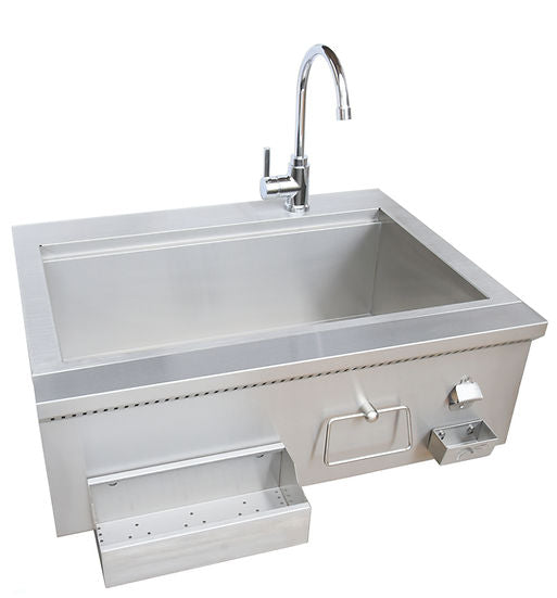 Kokomo 30" Built-In Bartender Cocktail Station With Sink Bottle Opener and Ice Chest | KO-30CKT-SNK