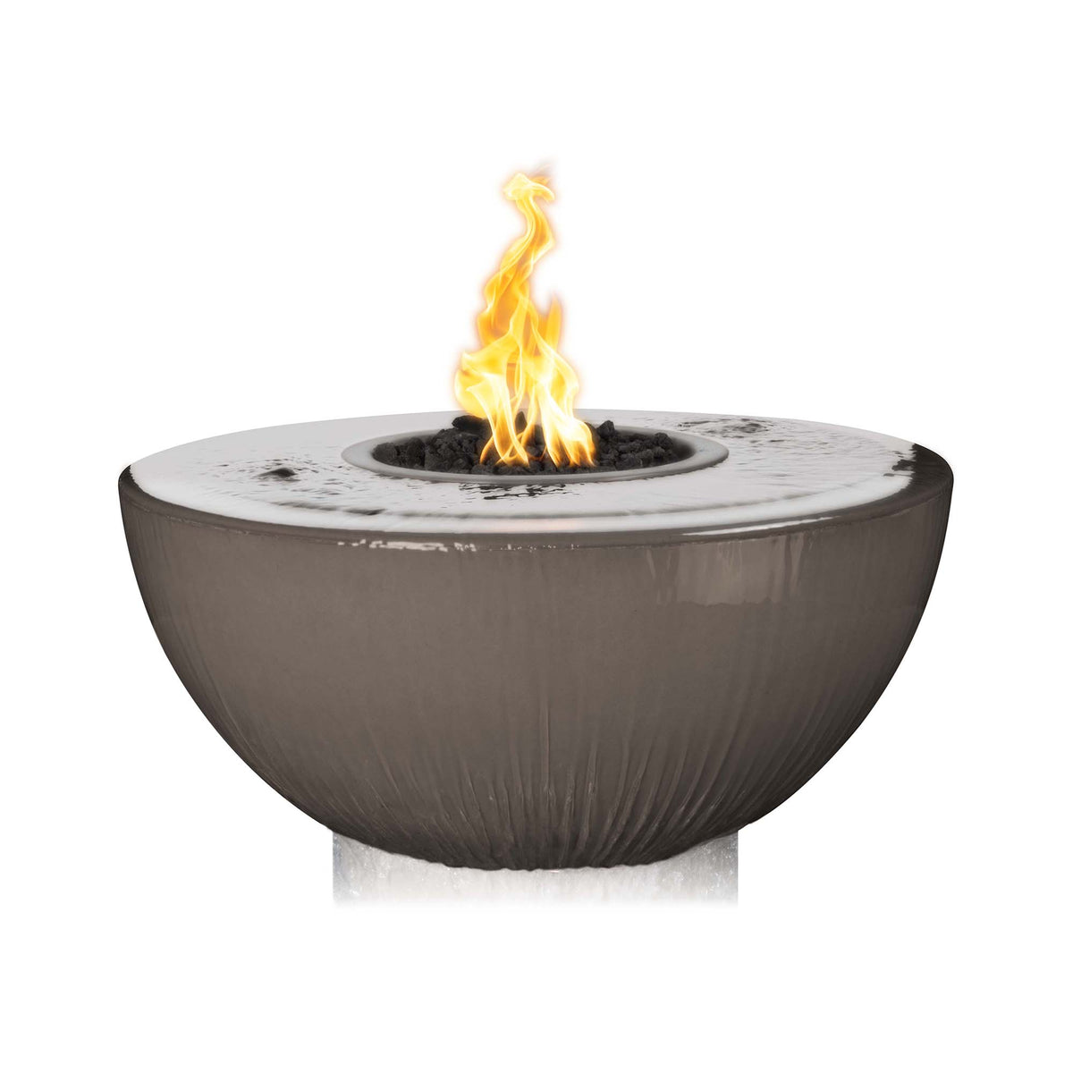 The Outdoor Plus 38″ Sedona GFRC Fire & Water Bowl – 360° Spill
