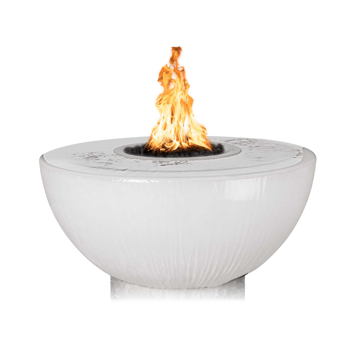 The Outdoor Plus 38″ Sedona GFRC Fire & Water Bowl – 360° Spill