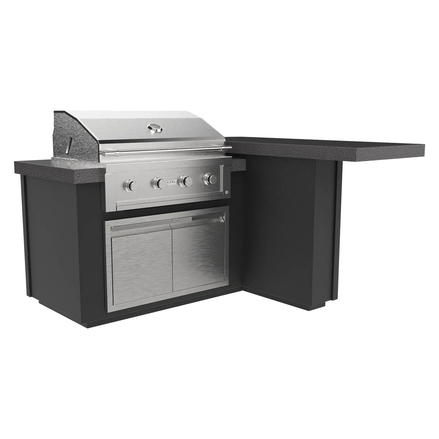 Videl USA 72" Alta L Complete BBQ Island (Right)