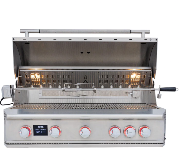 Blaze LTE PRO 40" 5-Burner Built-In Gas Grill w/ Digital Temperature Screen & Rotisserie - BLZ-5LTEPRO-NG
