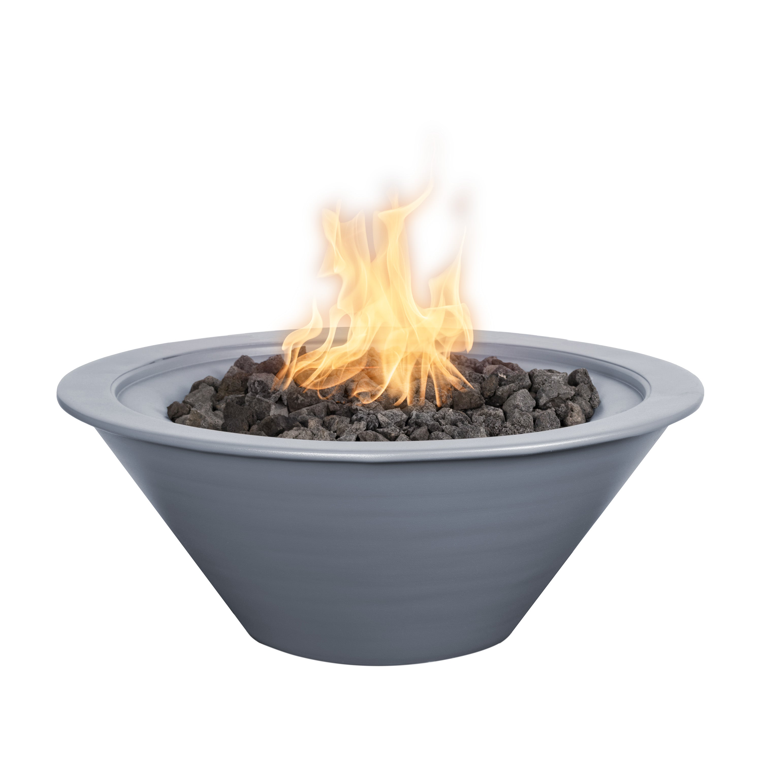 The Outdoor Plus Round Cazo Powder Coated Metal Fire Bowl - Gray