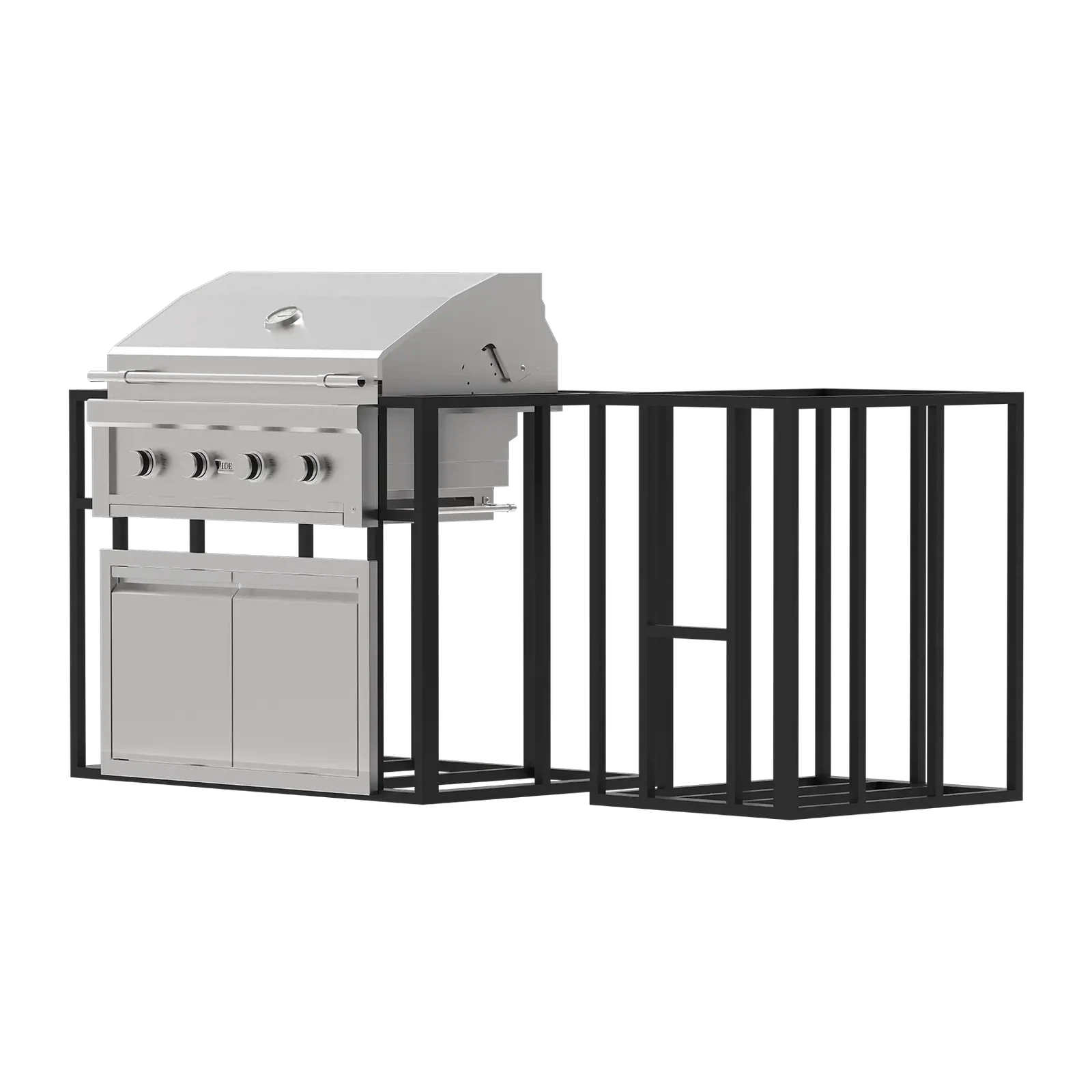 Videl - Signature Outdoor Kitchen Equipment Package I – 36" Grill + Double Doors + 6 Ft DIY Frame