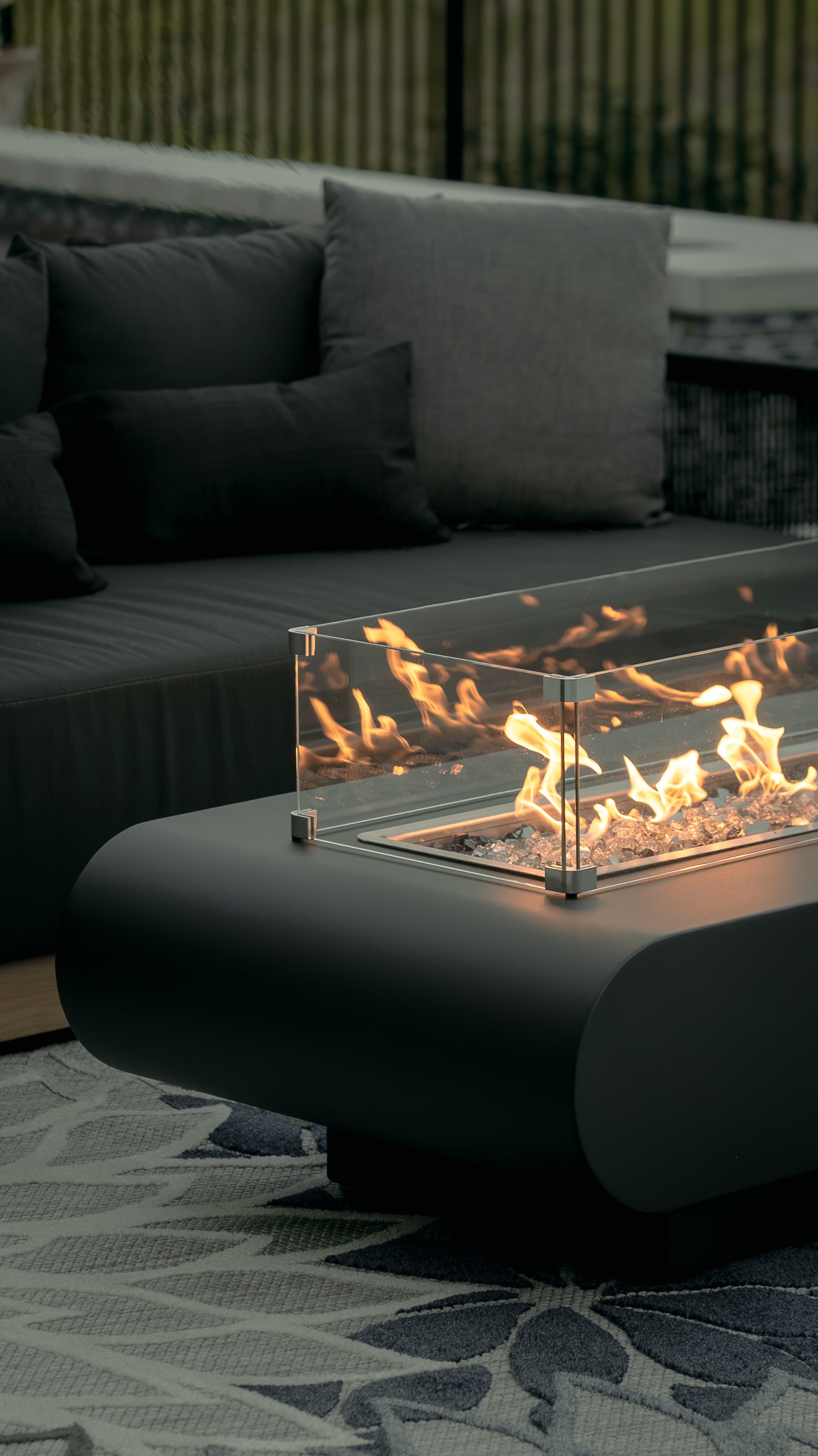 The Outdoor Plus La Jolla 48" x 28" Fire Pit - Powder Coated Metal