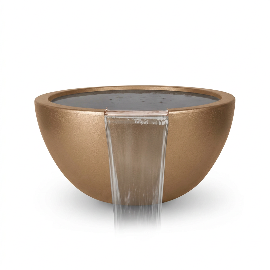 Luna water bowl in metallic bronze