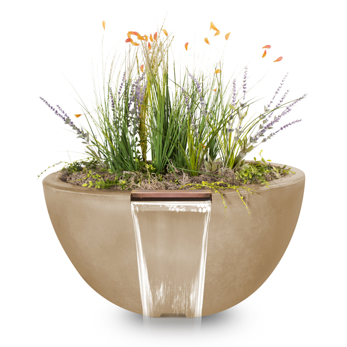 The Outdoor Plus Luna GFRC Planter & Water Bowl