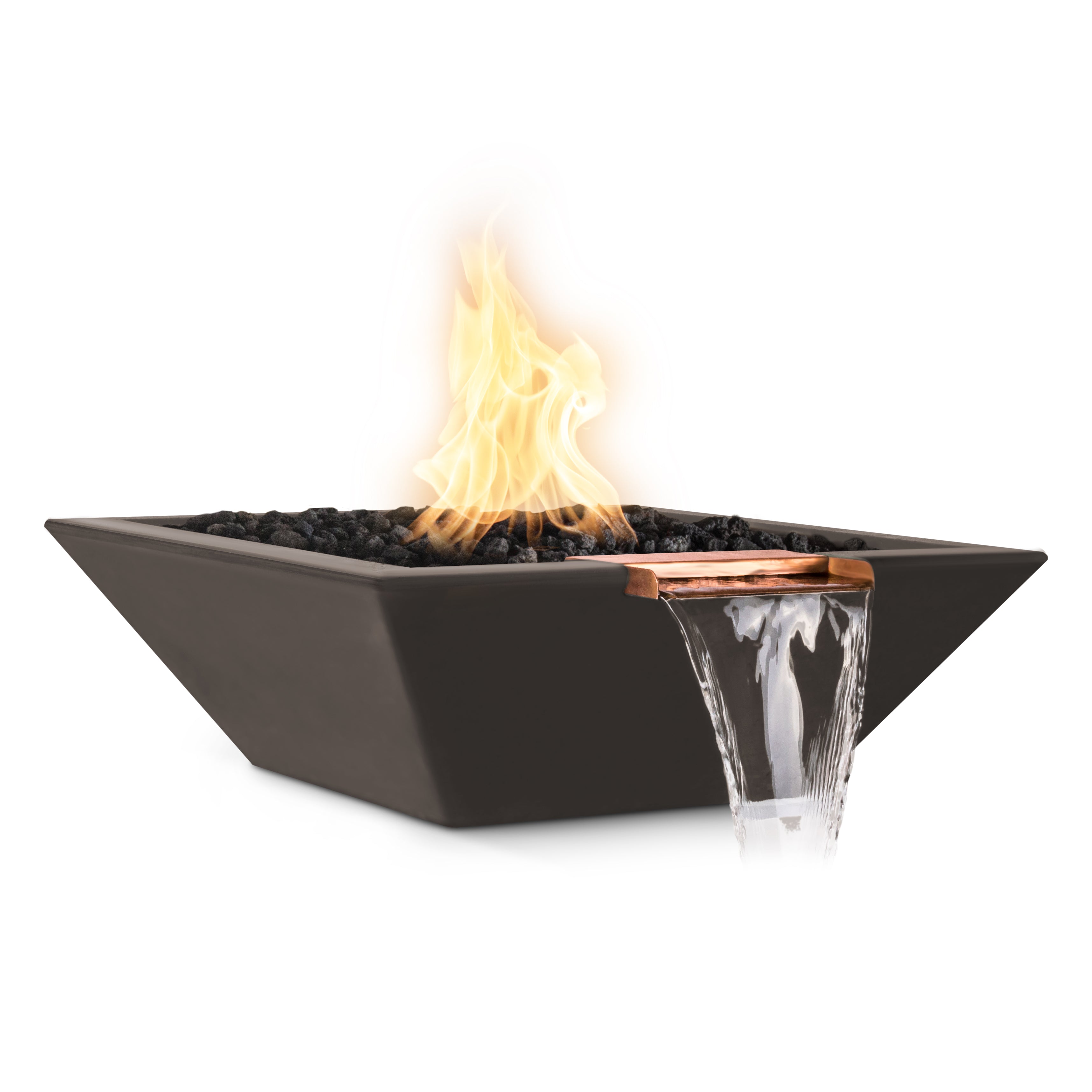The Outdoor Plus - Maya GFRC Fire & Water Bowl - Chocolate