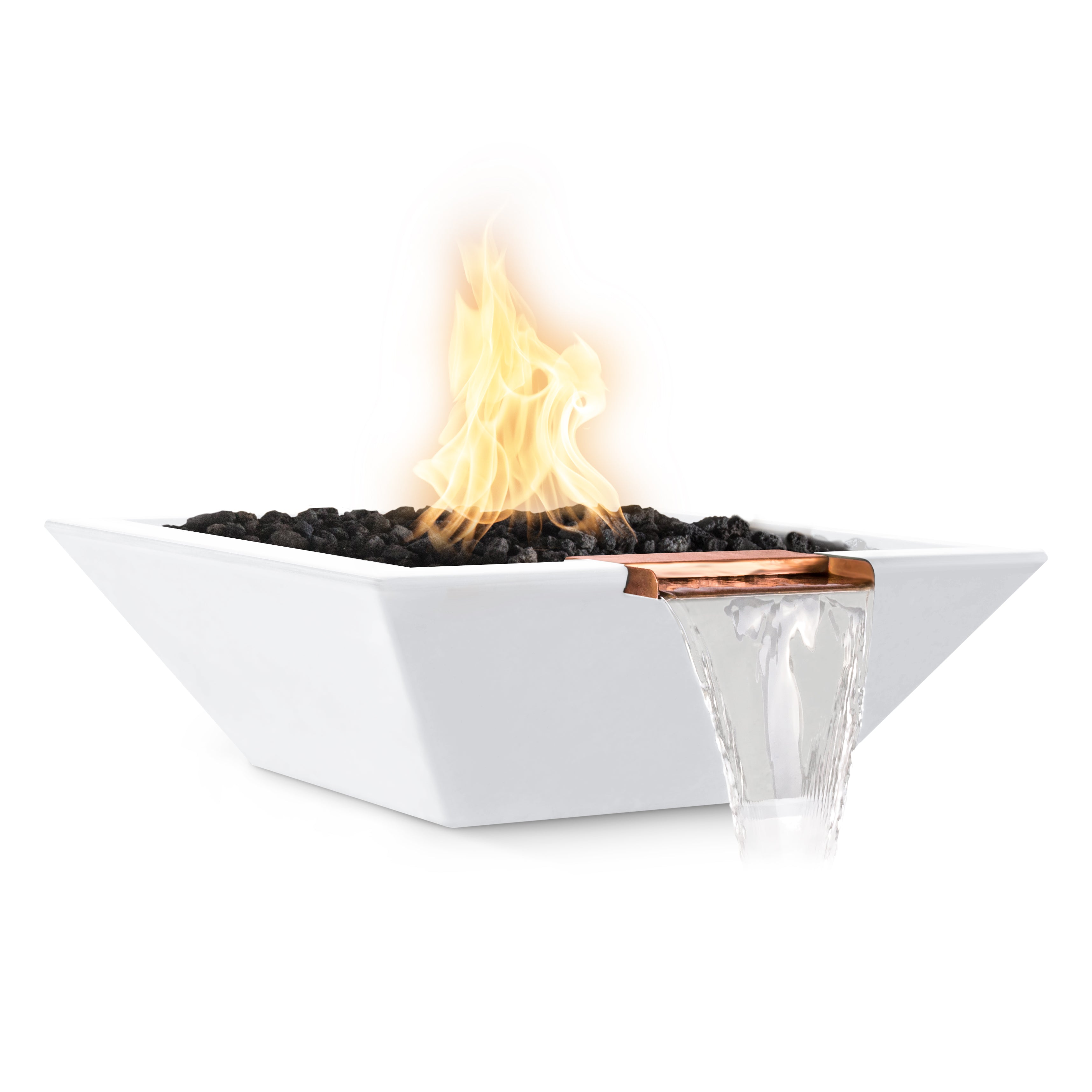 The Outdoor Plus - Maya GFRC Fire & Water Bowl - Limestone White