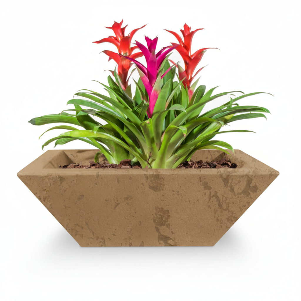 Maya planter bowl in Rustic Coffee GFRC