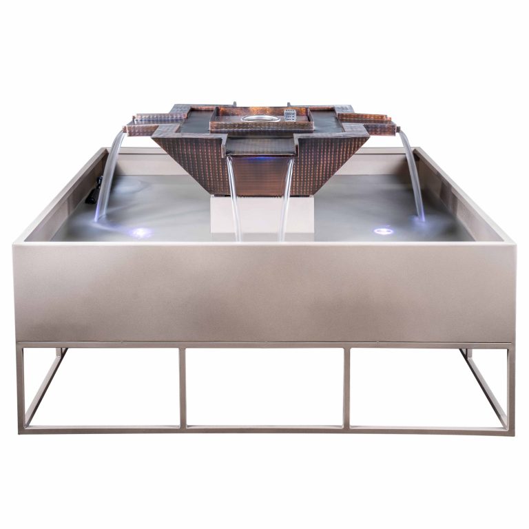 The Outdoor Plus – 60″ Square Olympian with Maya – 4 Way Spill Fire & Water Fountain