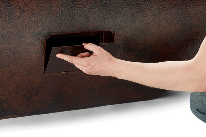 HPC - 47"x25" Phoenix Hammered Copper Gas Fire Bowl with Standard S-Fire-Burner