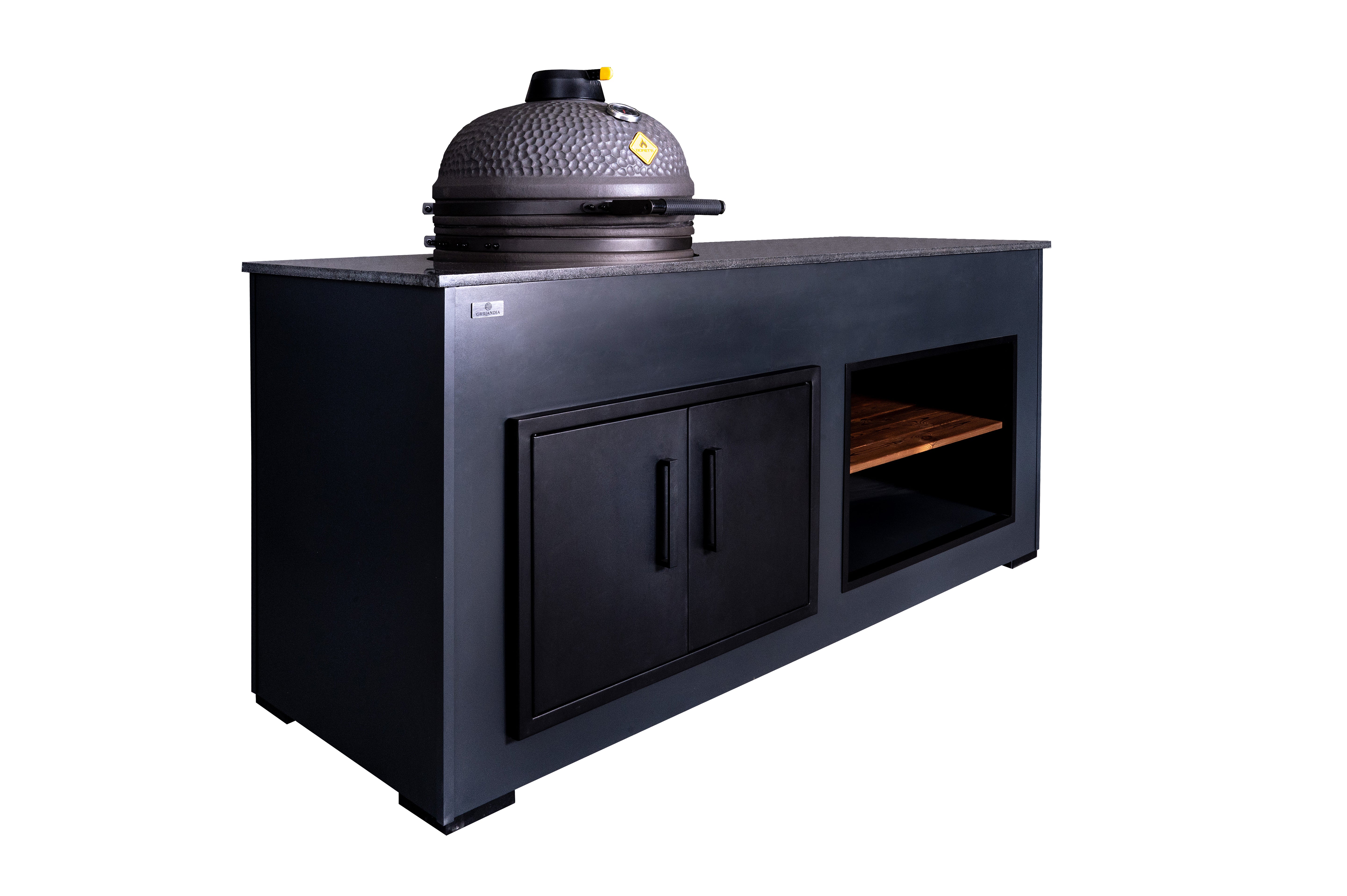 Grillandia Egg Nest II Kamado Outdoor Kitchen Island with Ceramic Grill & Sink
