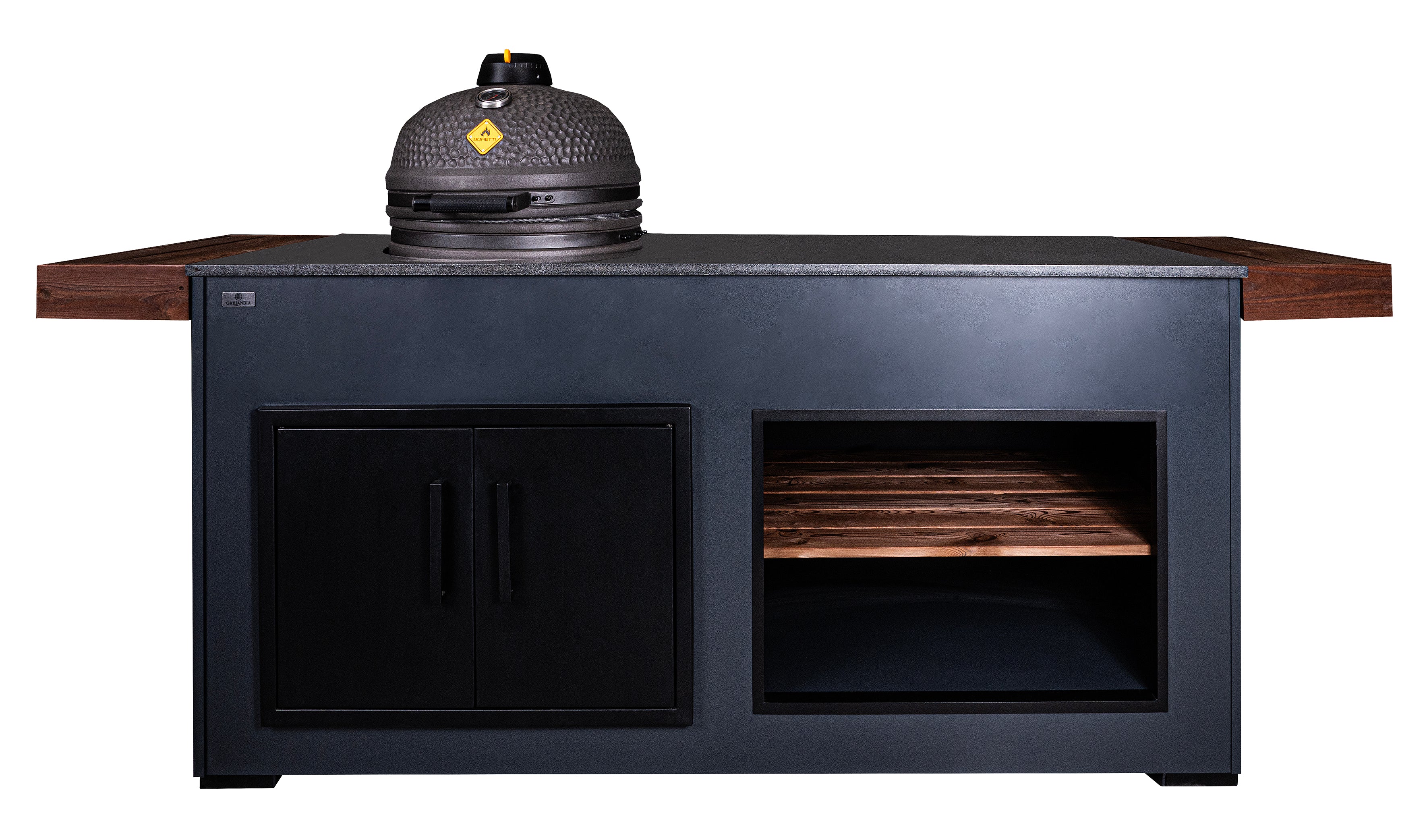 Grillandia Egg Nest II Kamado Outdoor Kitchen Island with Ceramic Grill & Sink