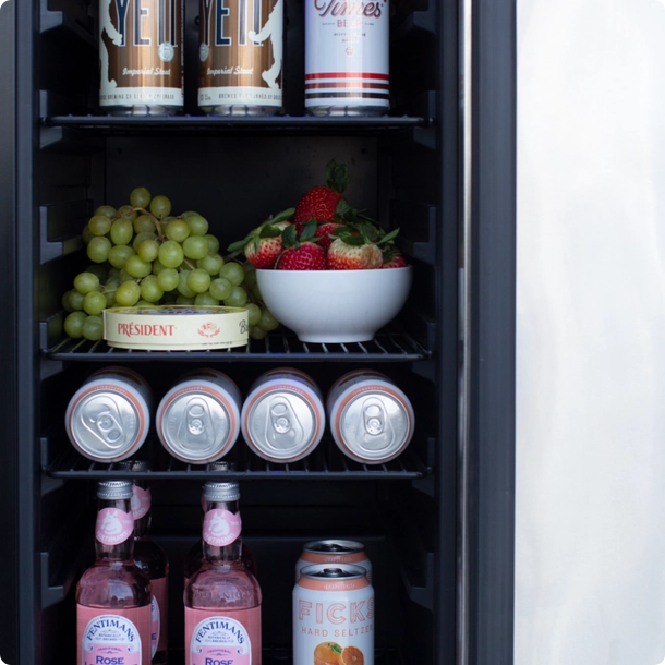 15" Outdoor Rated Refrigerator with Glass or Stainless Steel Door and Handle