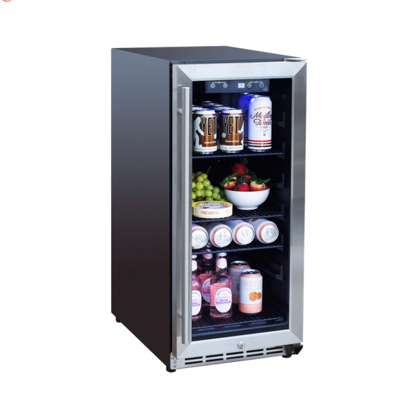 15" Outdoor Rated Refrigerator with Glass or Stainless Steel Door and Handle