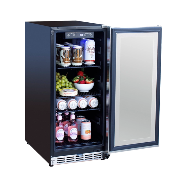 15" Outdoor Rated Refrigerator with Glass or Stainless Steel Door and Handle