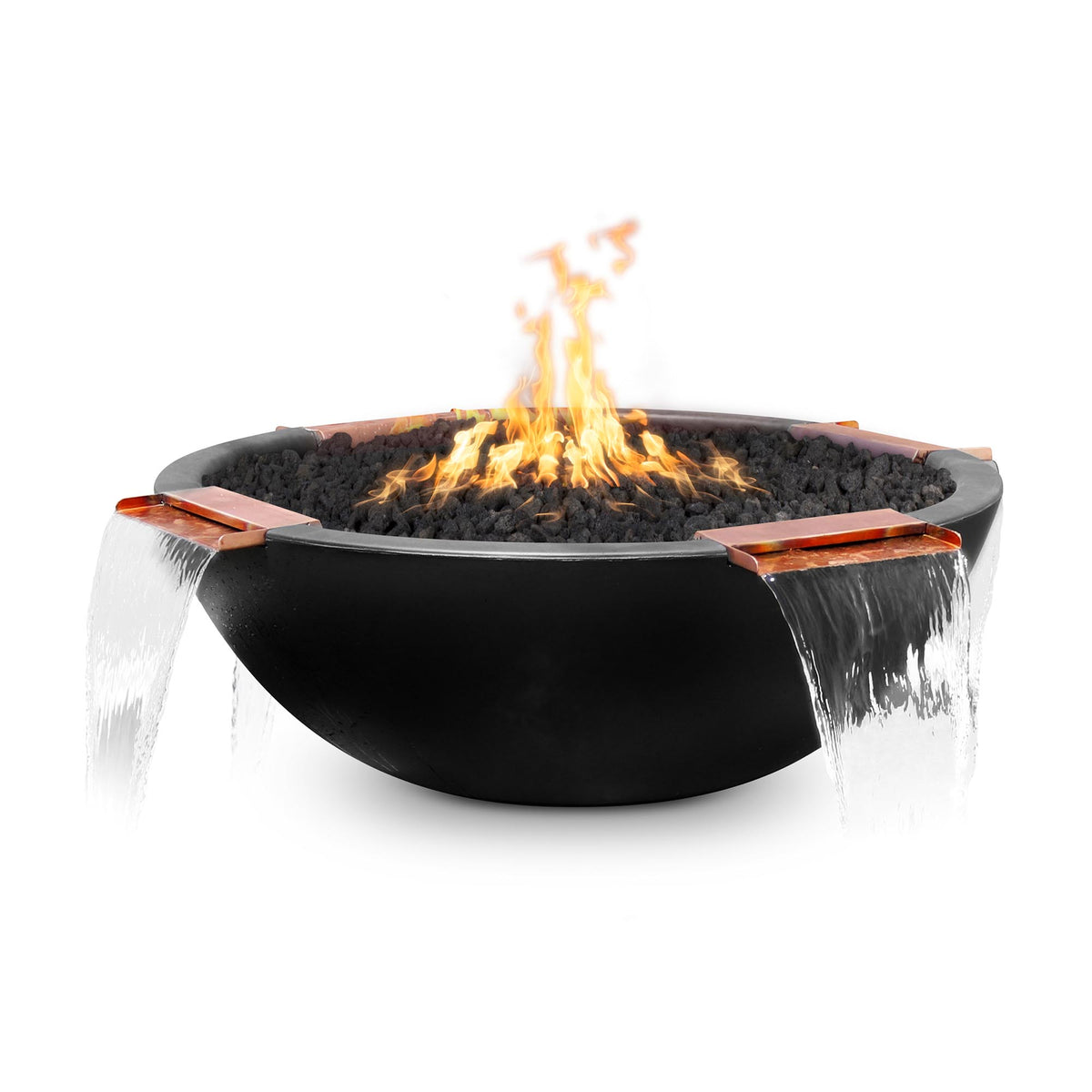 The Outdoor Plus Sedona GFRC Fire & Water Bowl – 4 Way Spill