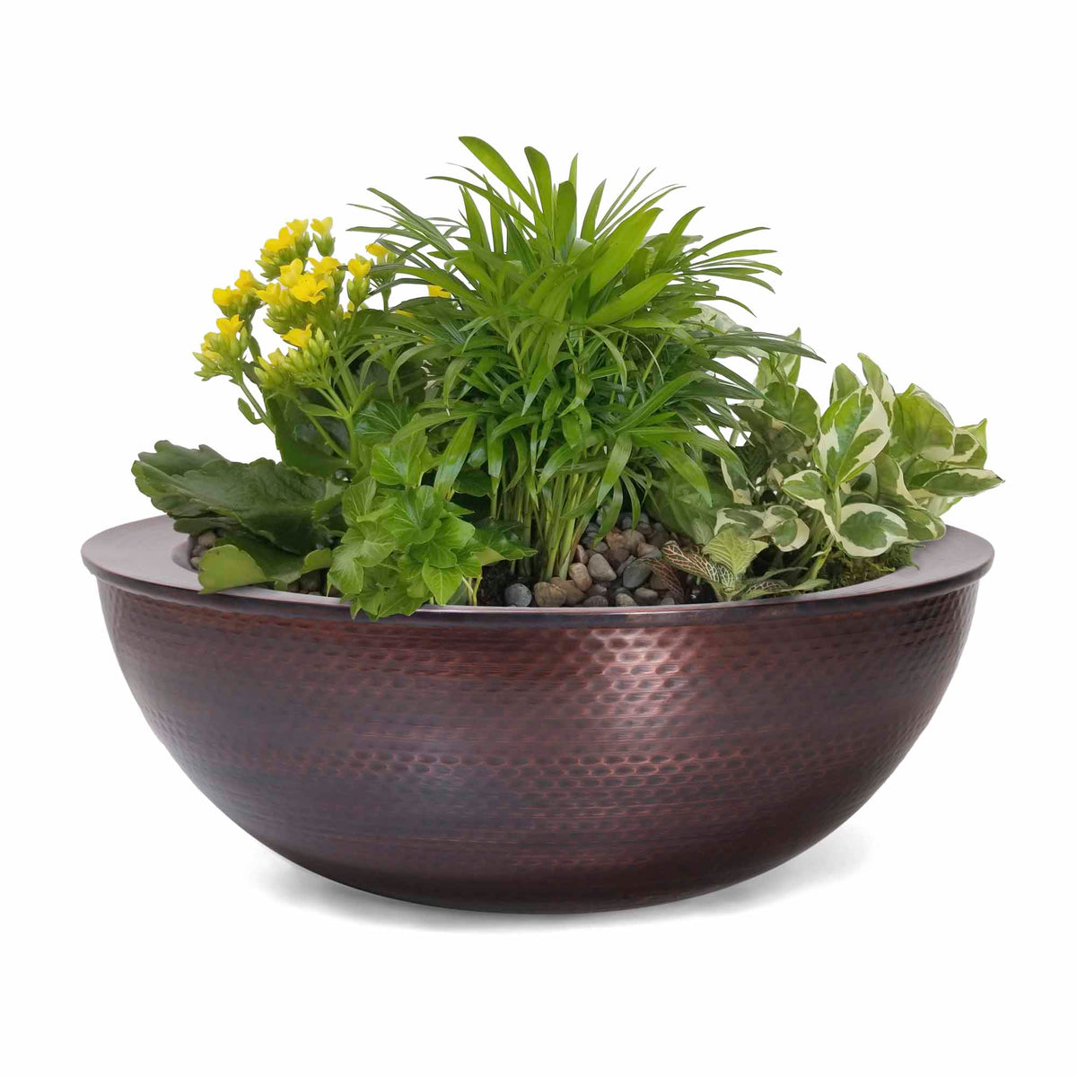 The Outdoor Plus Sedona Planter Bowl – Hammered Patina Copper