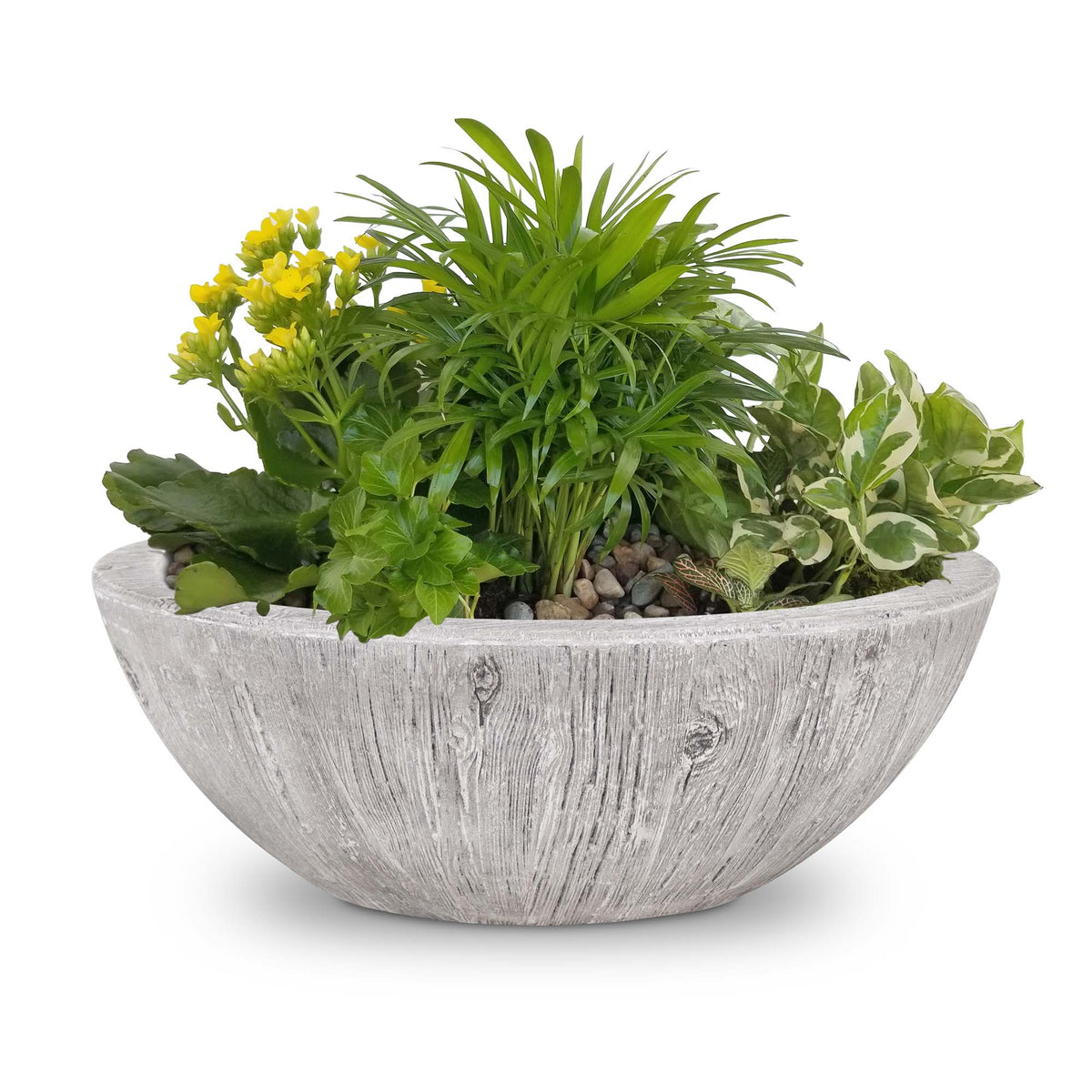 The Outdoor Plus Sedona Planter Bowl – Wood Grain