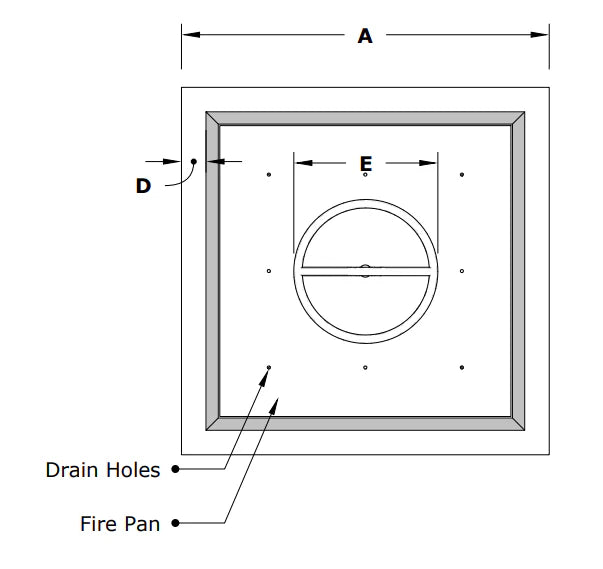 The Outdoor Plus Maya GFRC Concrete Square Fire Bowl - Ash