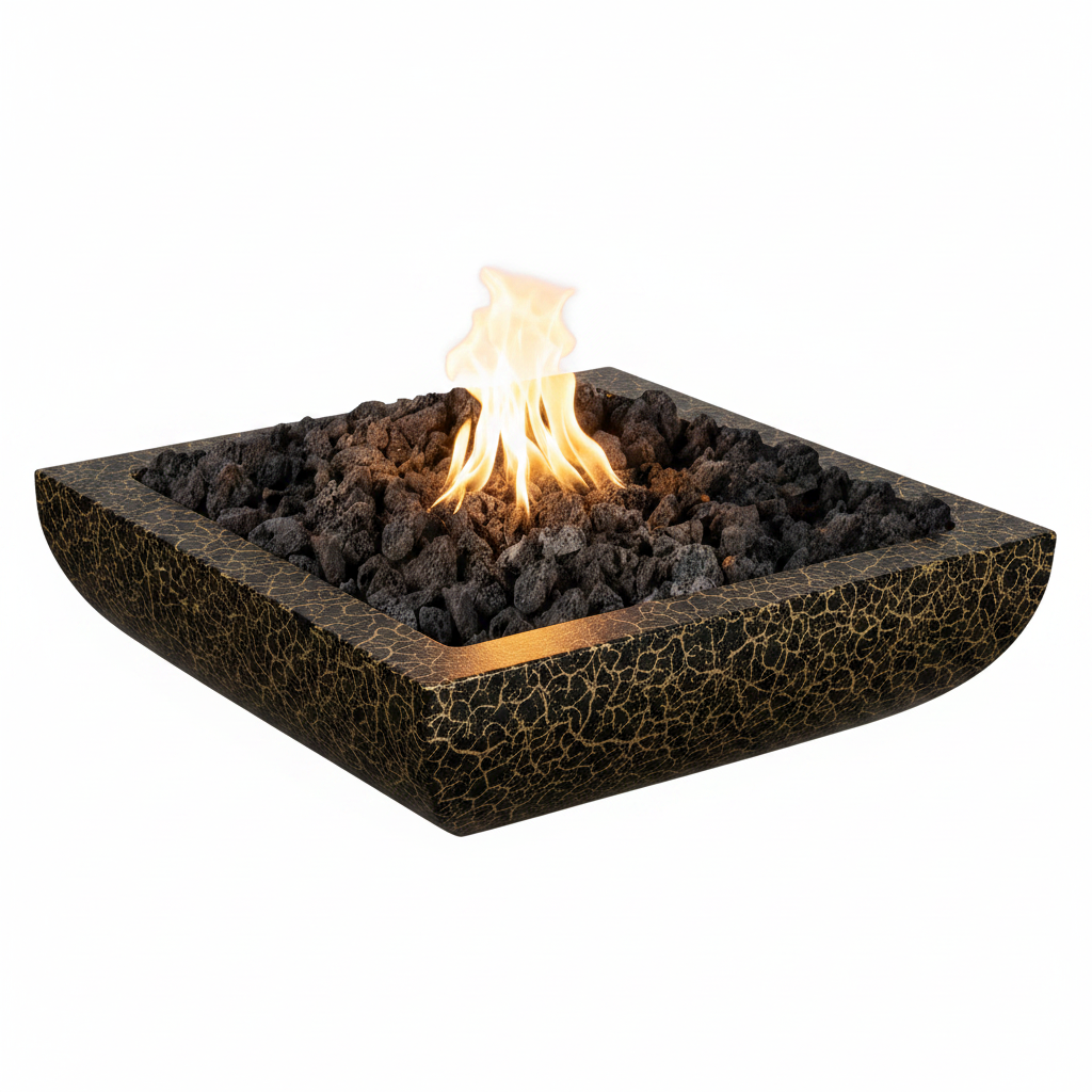 Avalon Fire Bowl - Gold Vein Powder Coat