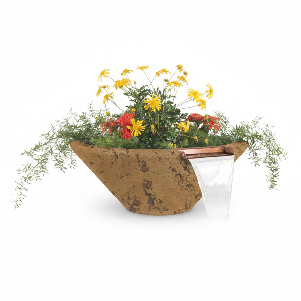 Cazo Planter & Water Bowl - Rustic Coffee
