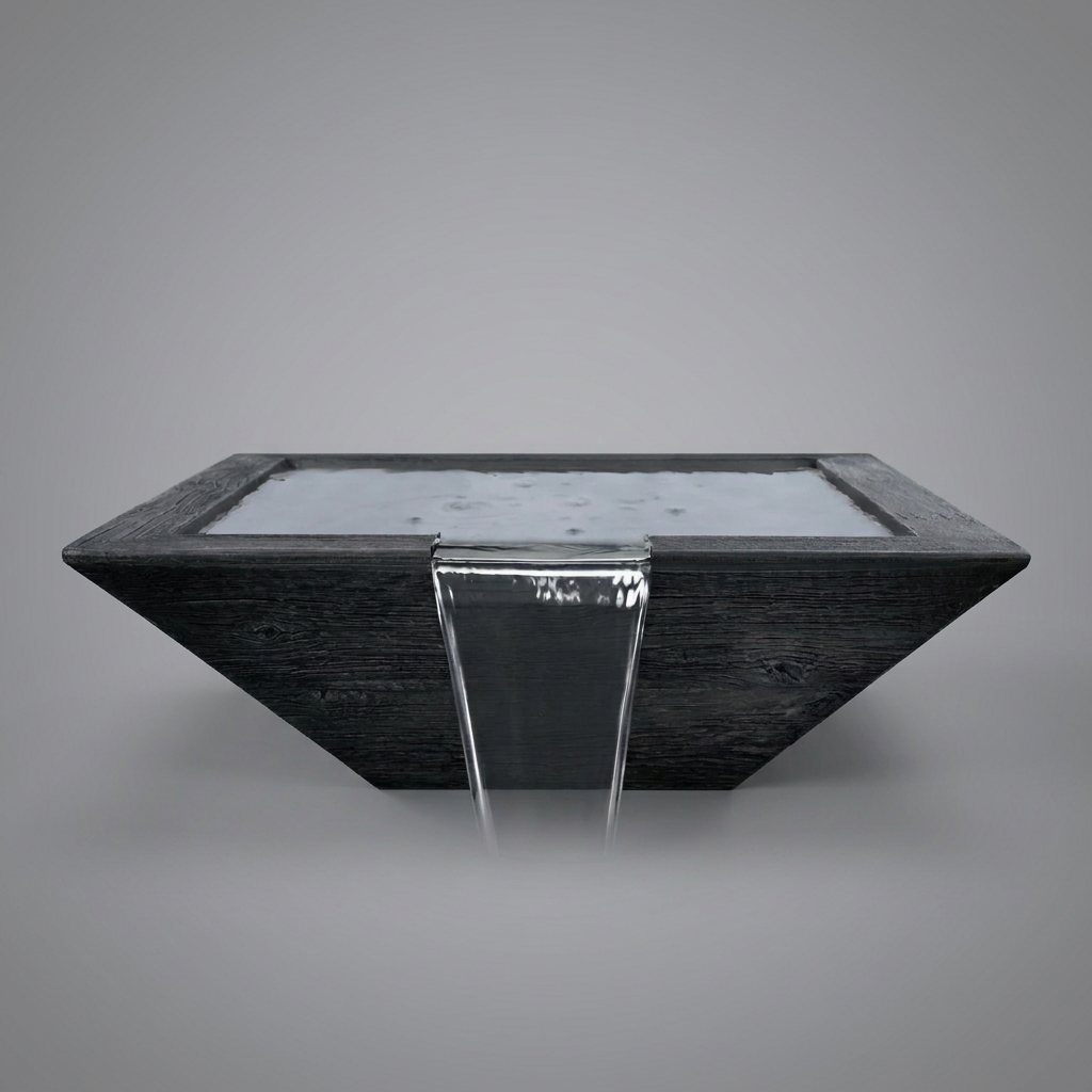 Ebony Maya Wood Grain Water Bowl on a lighter gray background