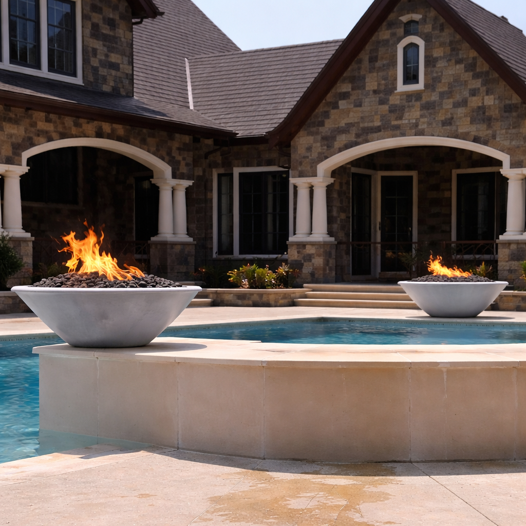 The Outdoor Plus Round Cazo Powder Coated Metal Fire Bowl - Gray