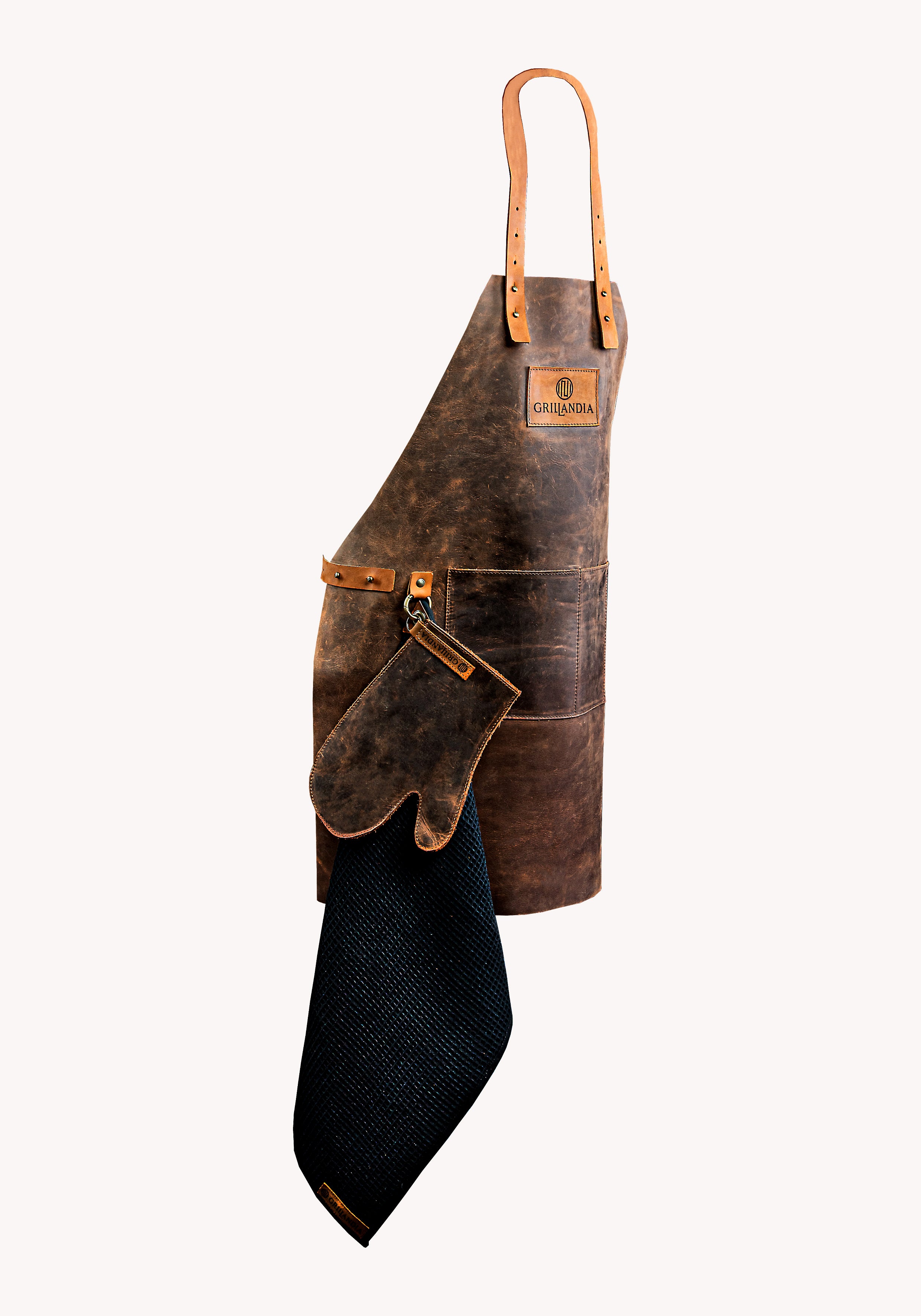 Grillandia BBQ Apron Heavy-Duty Outdoor Cooking Apron with Tool Pockets