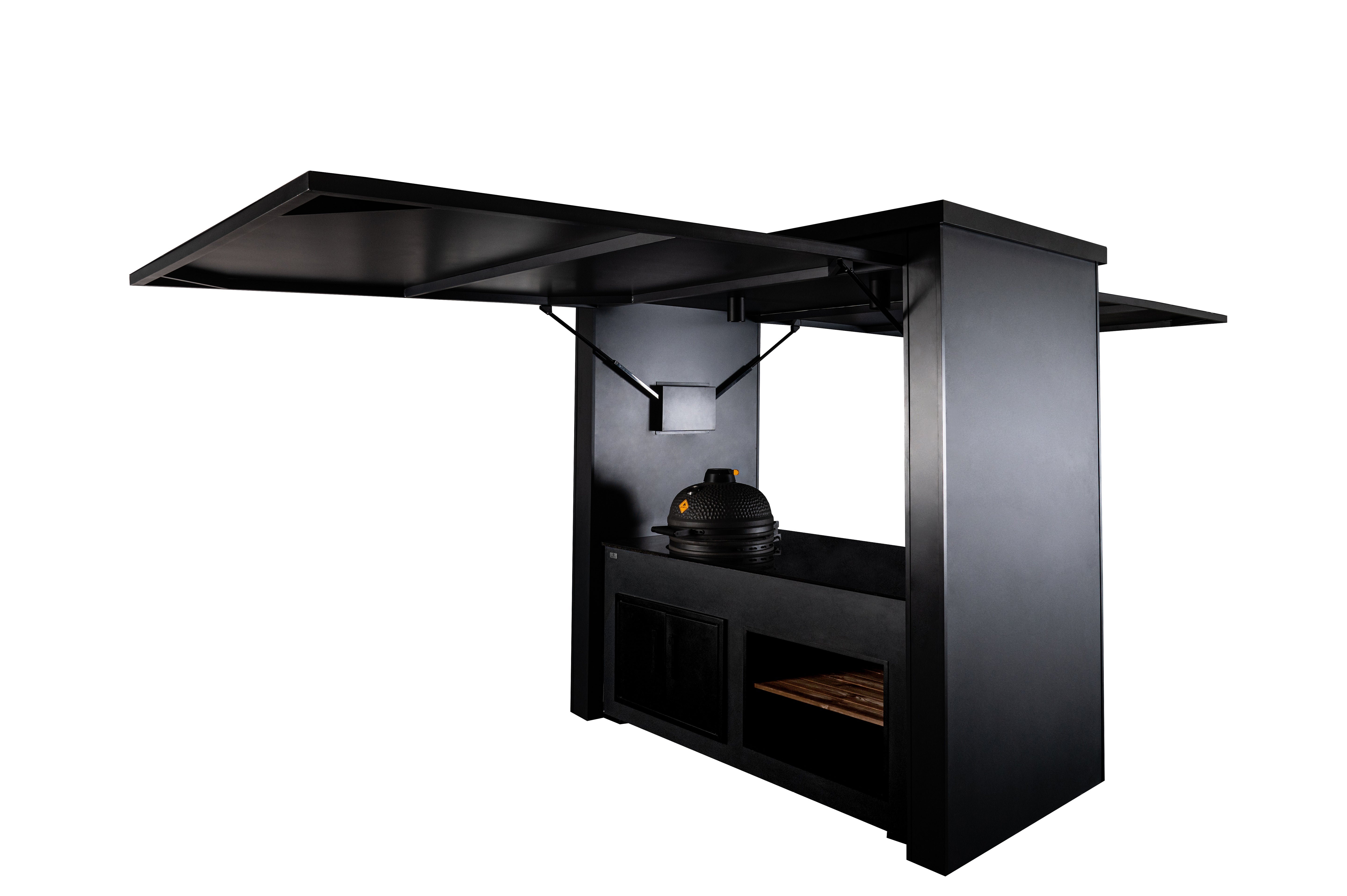 Grillandia Dual Kamado Cabana Outdoor Kitchen with Covered Dual Kamado Stations