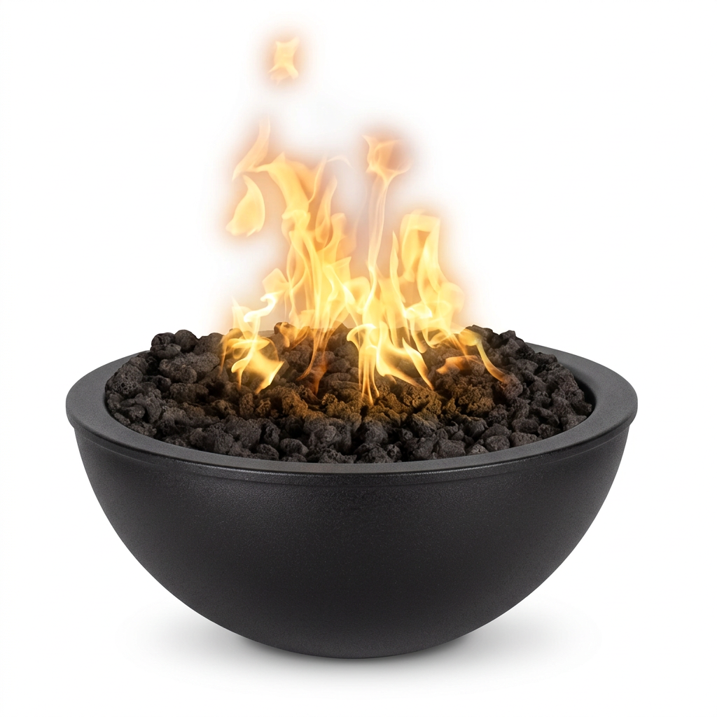 Luna Fire Bowl in Onyx Black