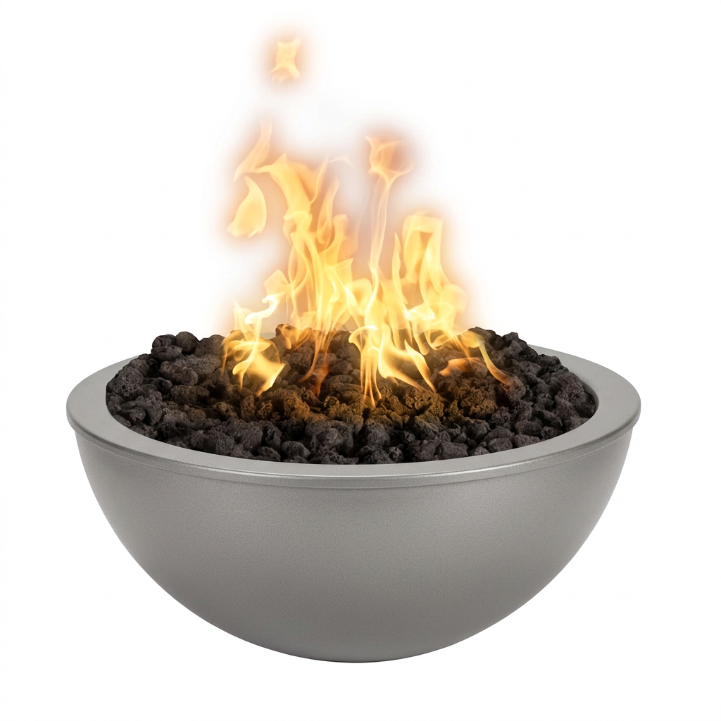 Luna Fire Bowl in Pewter