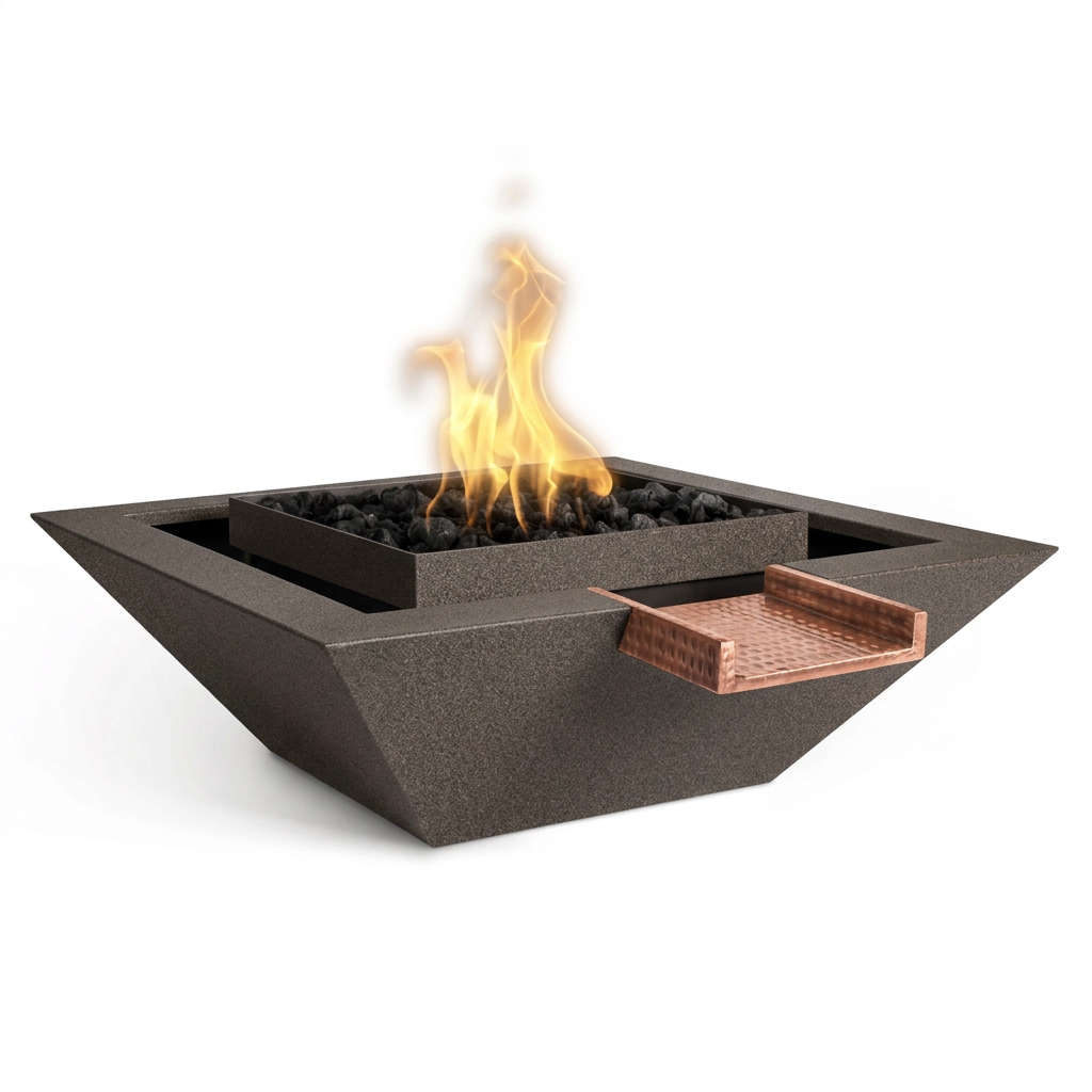 Maya Gravity Spill bowl in Java with its original copper scupper