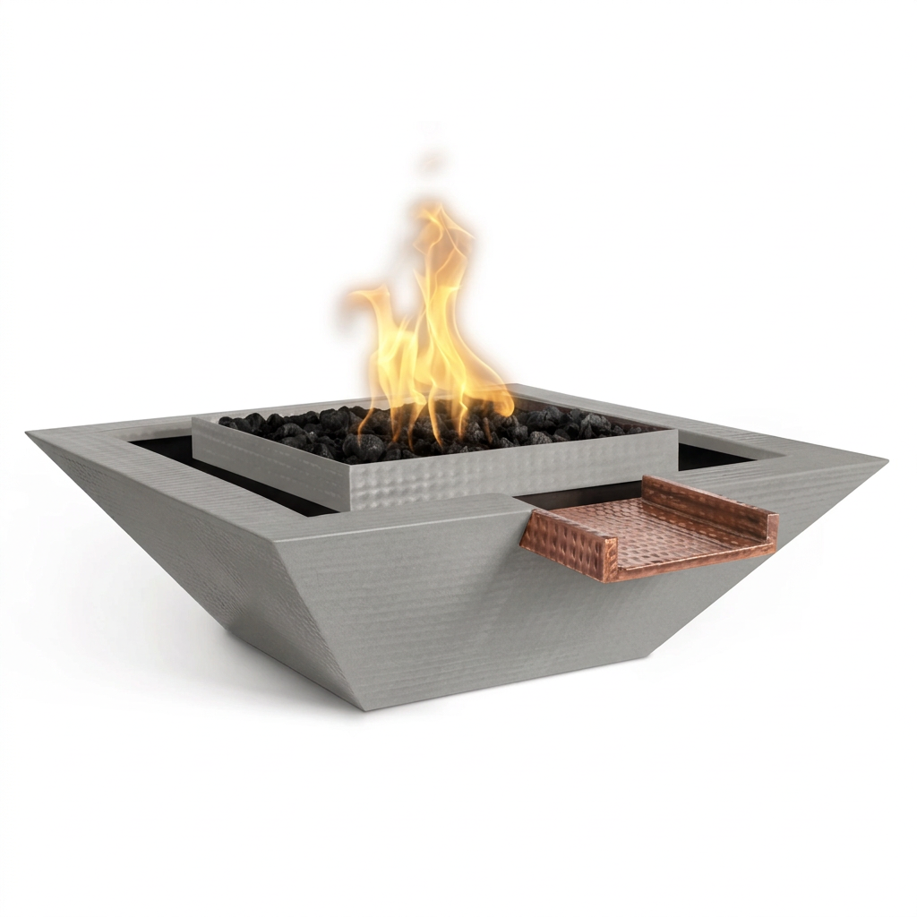 Maya Gravity Spill bowl in Pewter with its original copper scupper