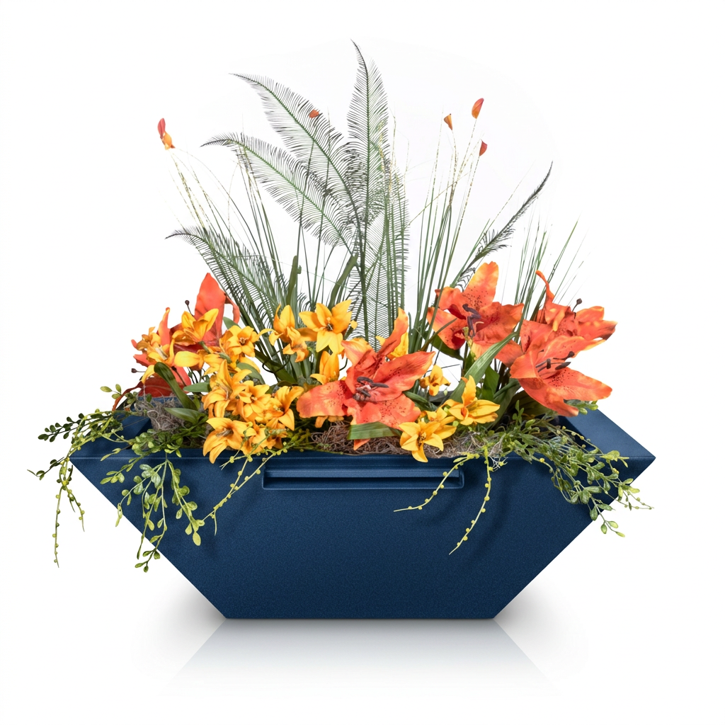 Maya Planter & Water Bowl in Sapphire Blue