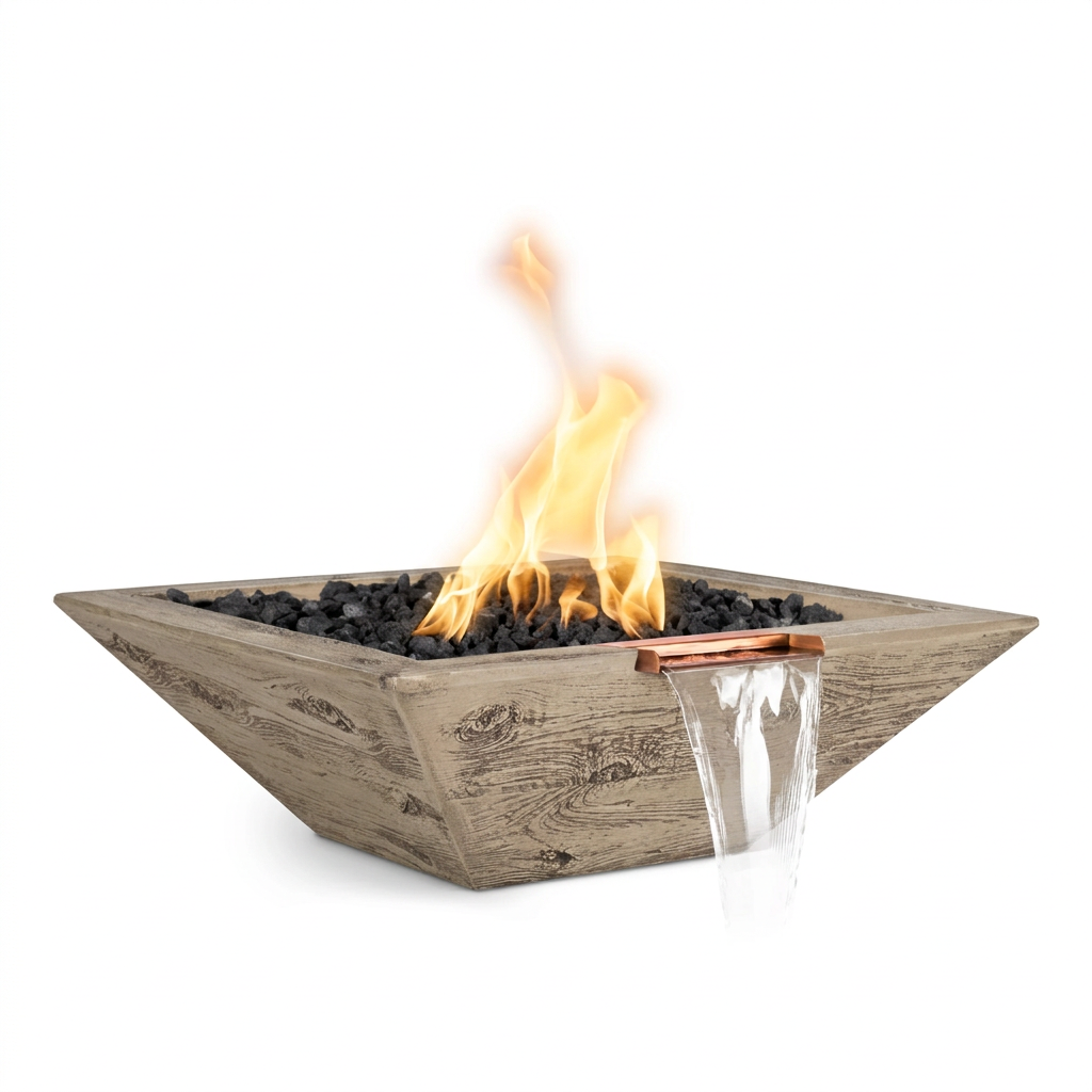 Maya Wood Grain Fire & Water Bowl in Oak