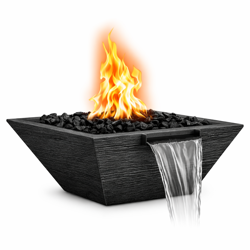 The Outdoor Plus - Maya GFRC Fire & Water Bowl - Ebony