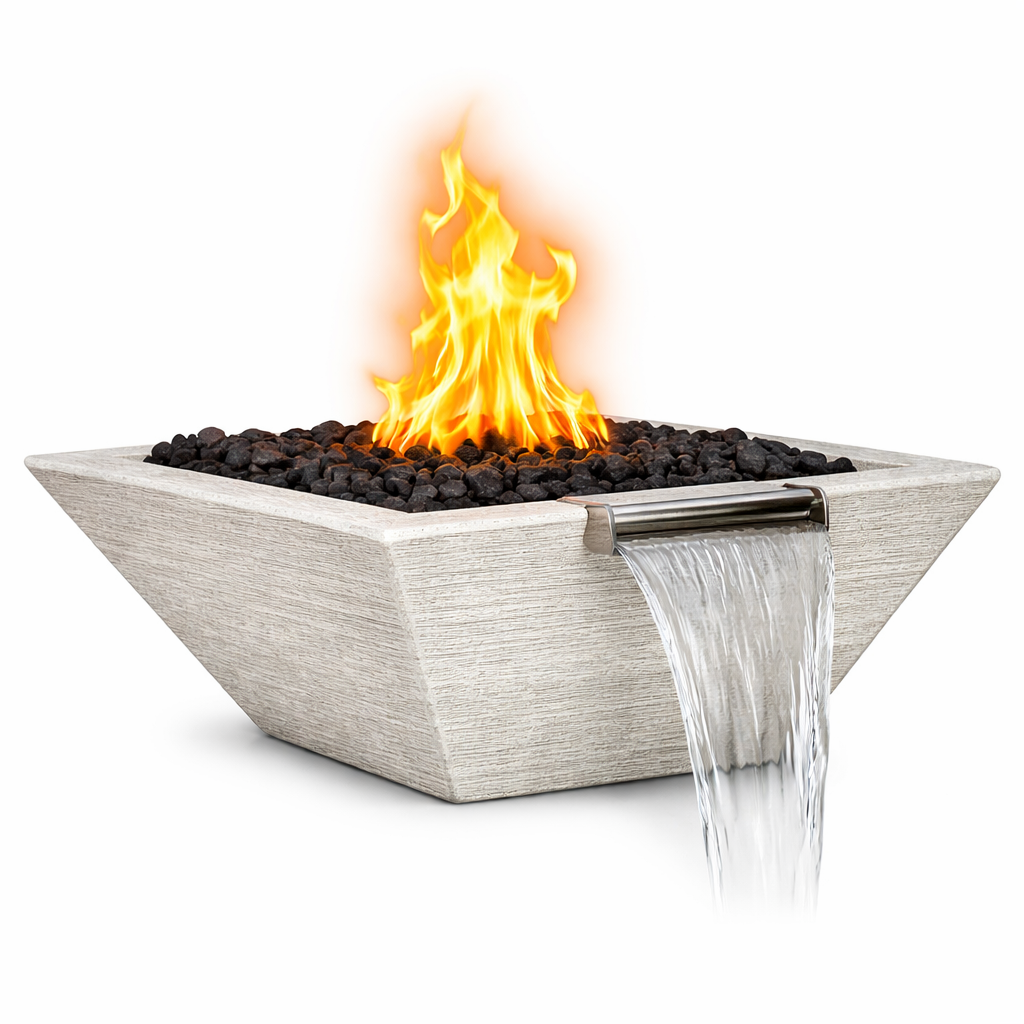 The Outdoor Plus - Maya GFRC Fire & Water Bowl - Ivory