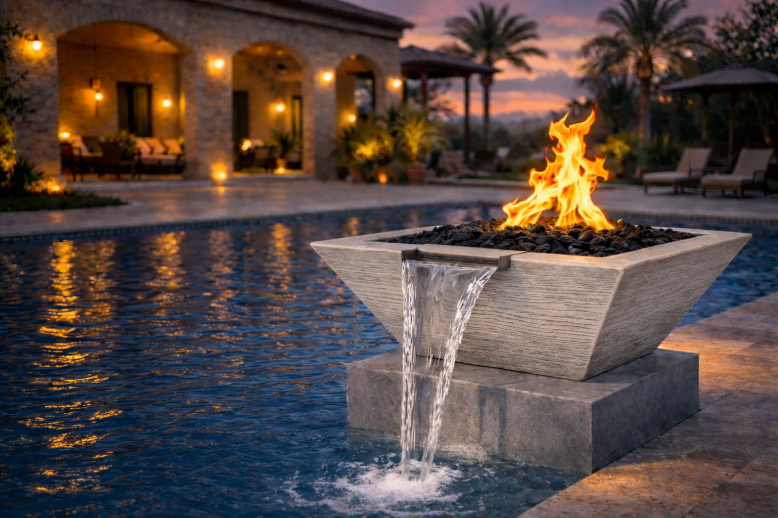 The Outdoor Plus - Maya GFRC Fire & Water Bowl - Ivory