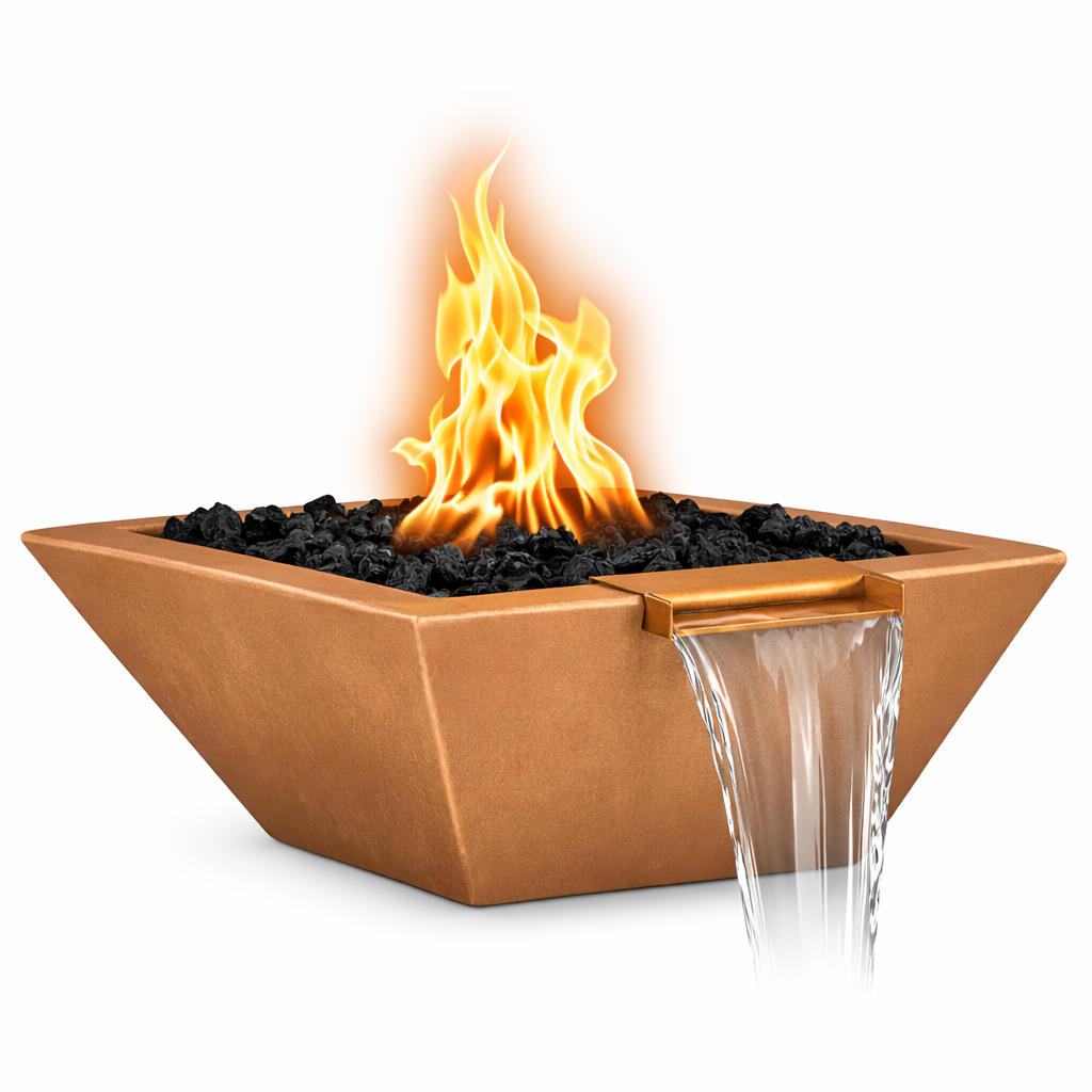 The Outdoor Plus - Maya GFRC Fire & Water Bowl - Metallic Copper