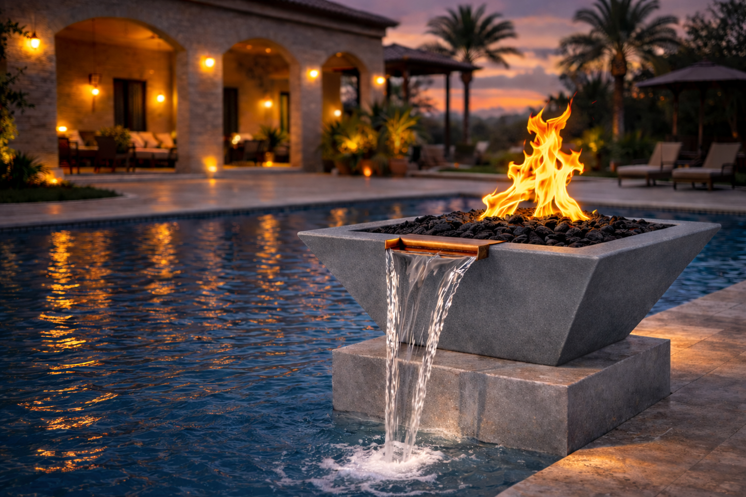 The Outdoor Plus - Maya GFRC Fire & Water Bowl - Natural Gray