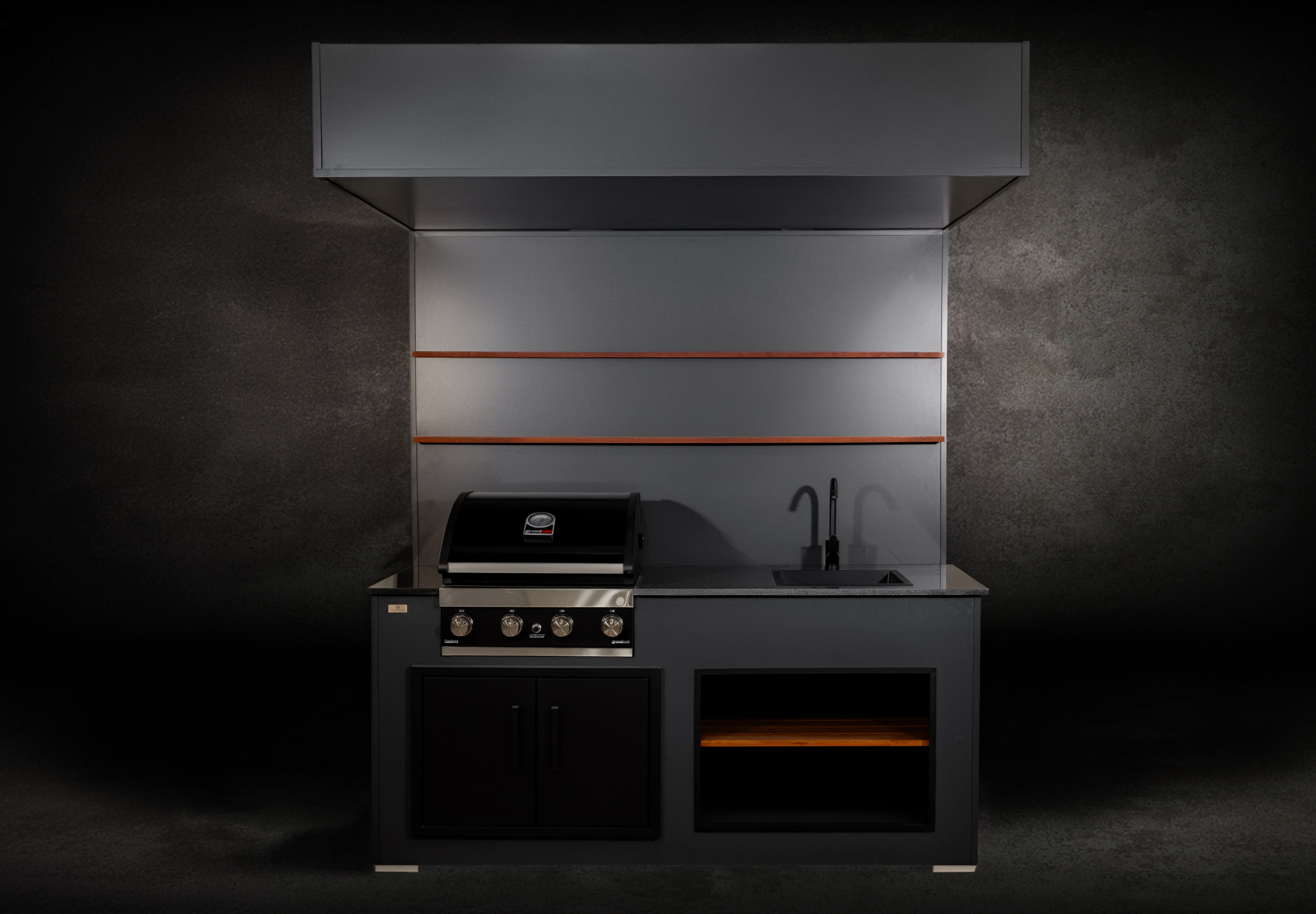 Grillandia Open Grill Cabana Outdoor Kitchen – Covered Open-Air BBQ Station