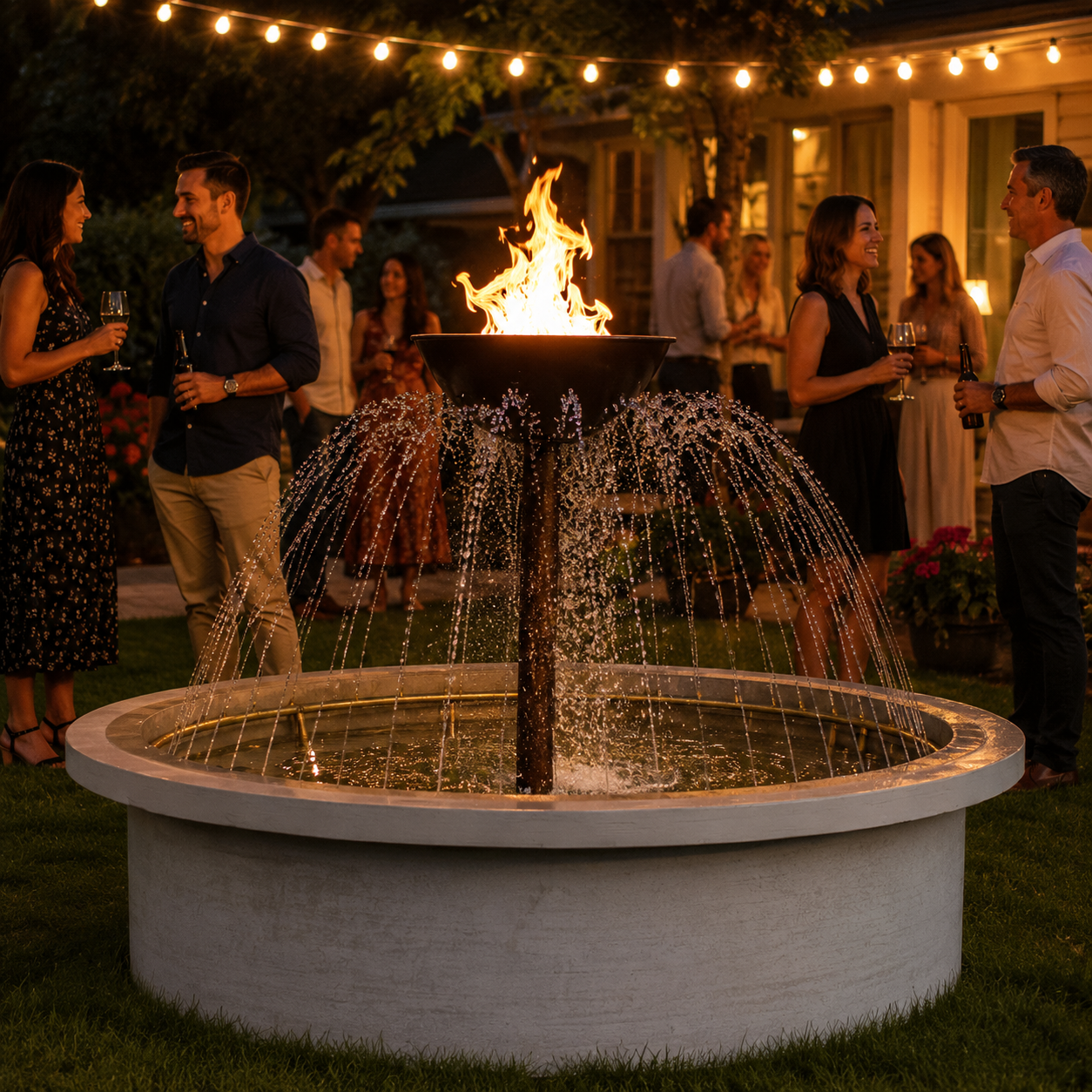 The Outdoor Plus – 60″ Osiris Square 4-Way Spill Copper Fire & Water Fountain
