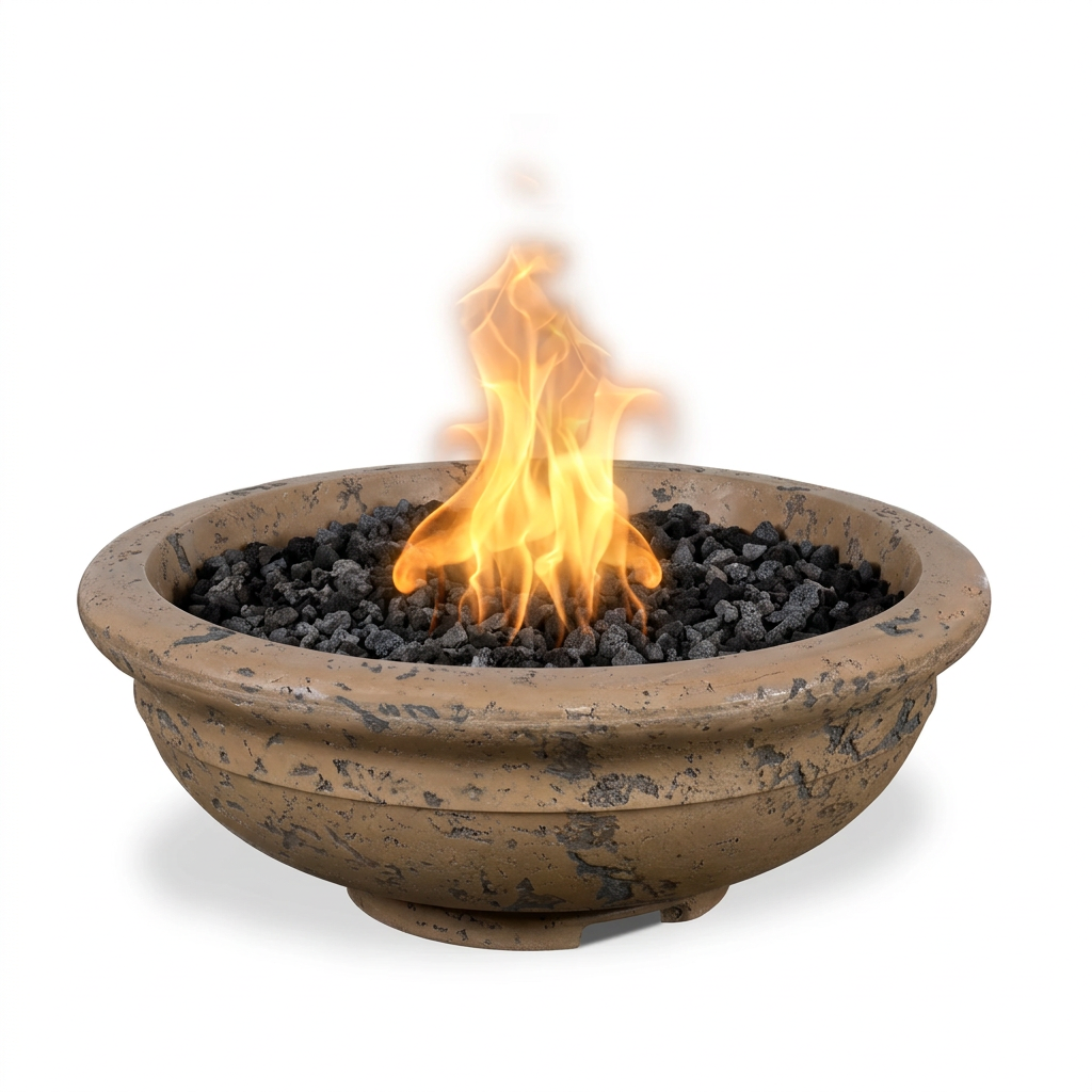 Rodeo Fire Bowl in GFRC Rustic Coffee