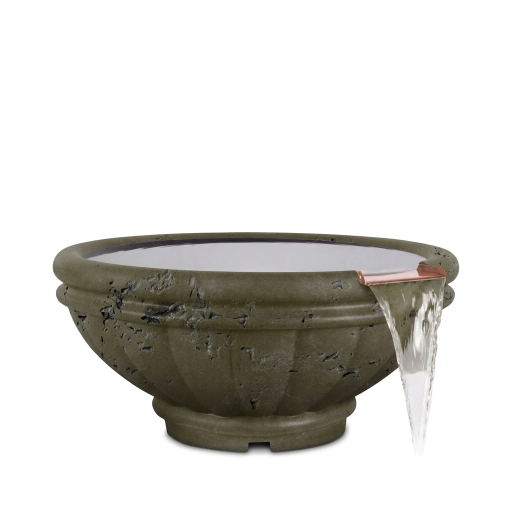 Roma bowl in Rustic Moss Stone