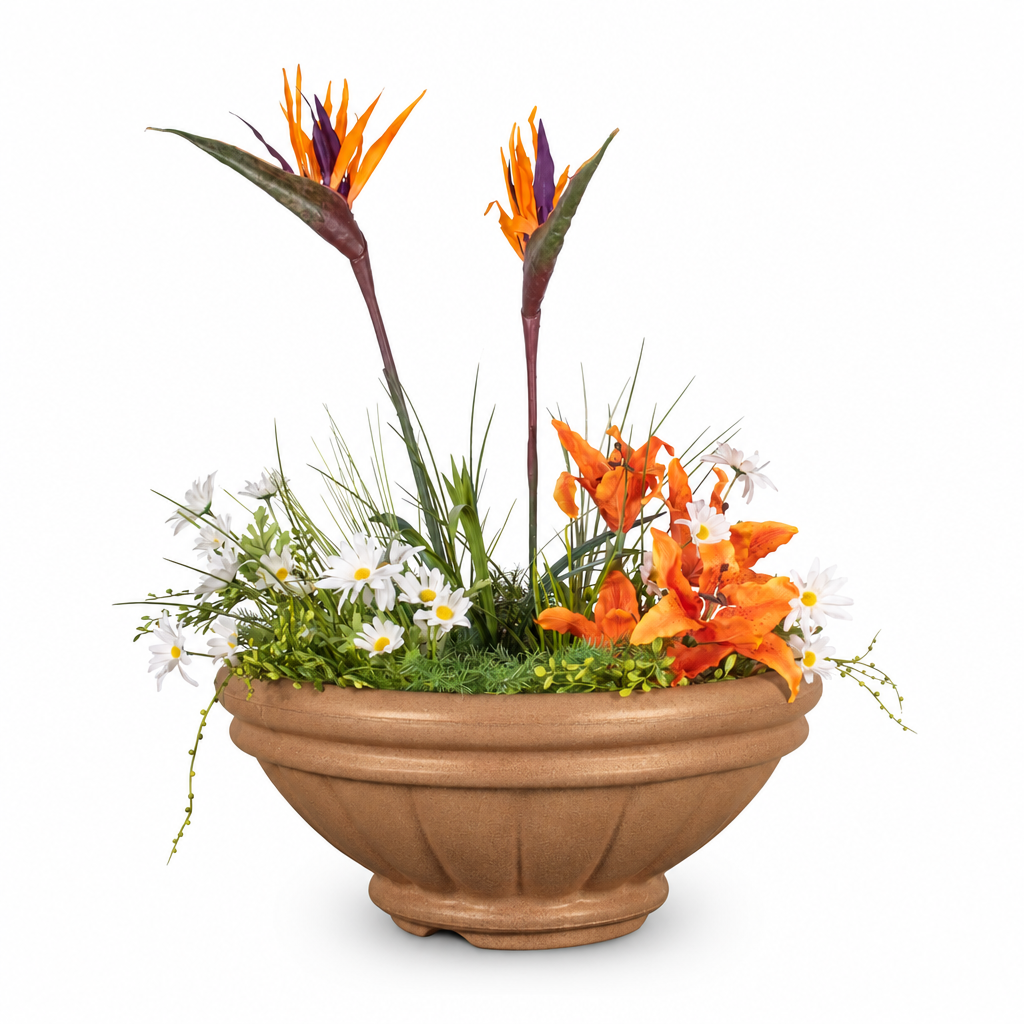 Roma planter in Metallic Copper on a clean white background