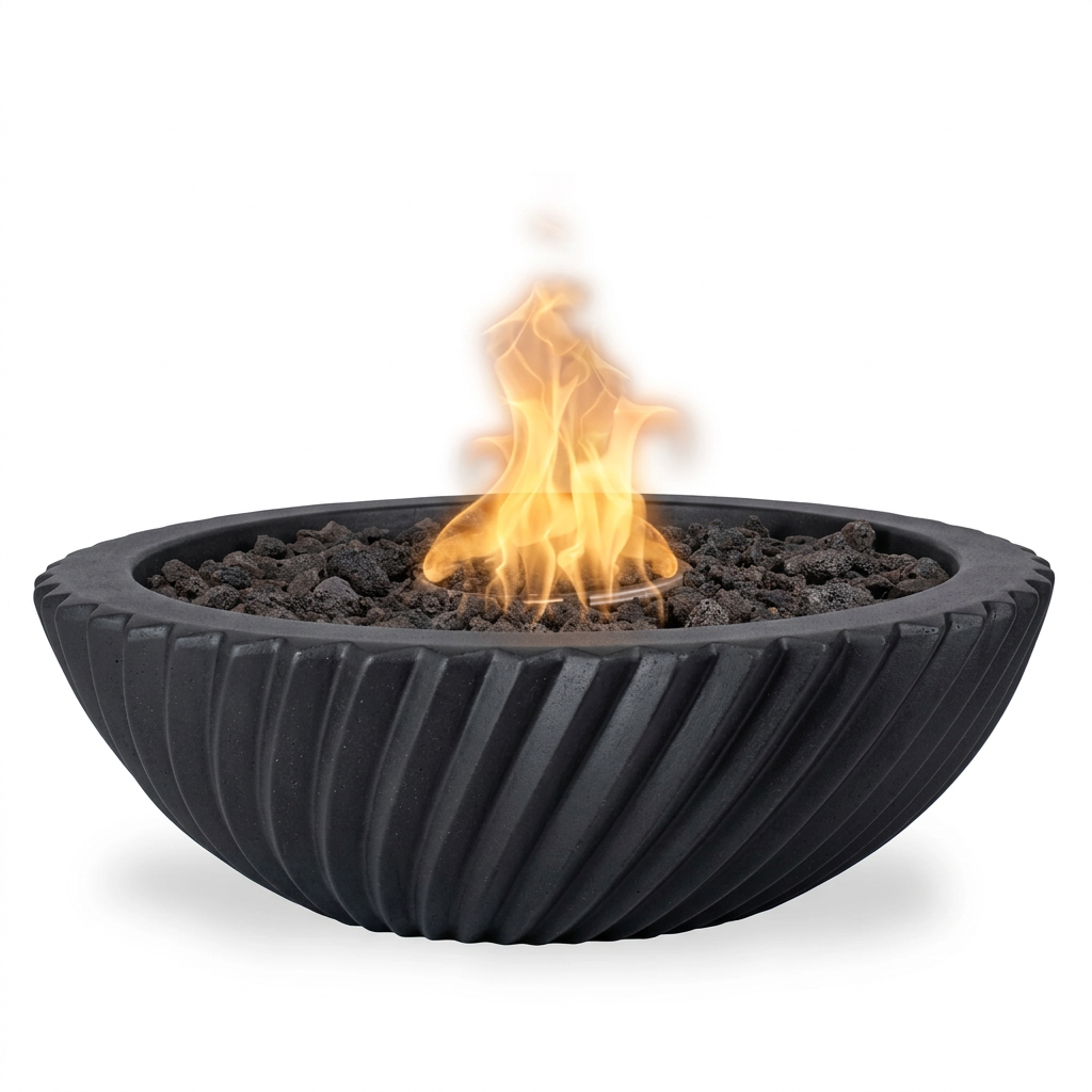 Sedona 2.0 GFRC fire bowl in Black