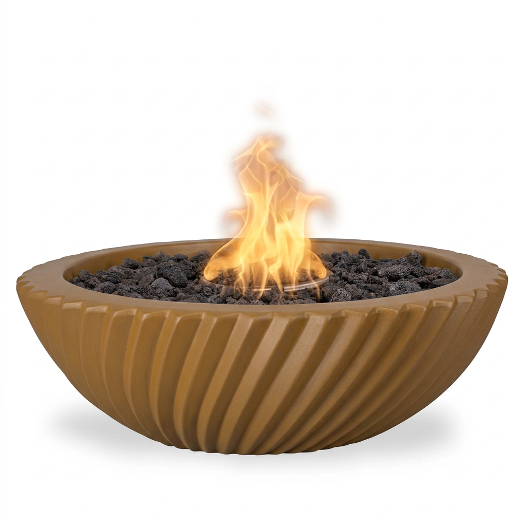 Sedona 2.0 GFRC fire bowl in Brown